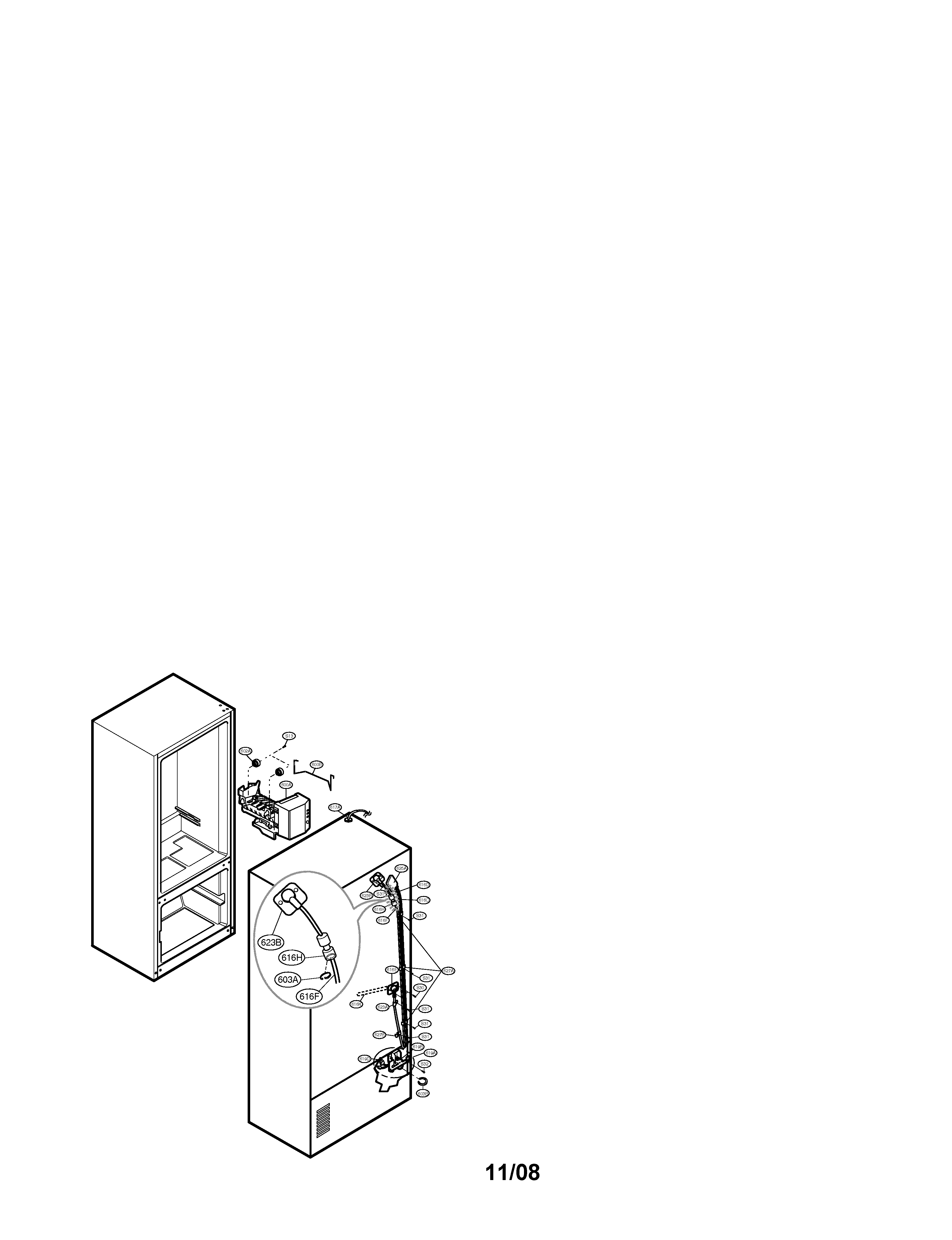 Kenmore Elite 79578729800 ice maker diagram
