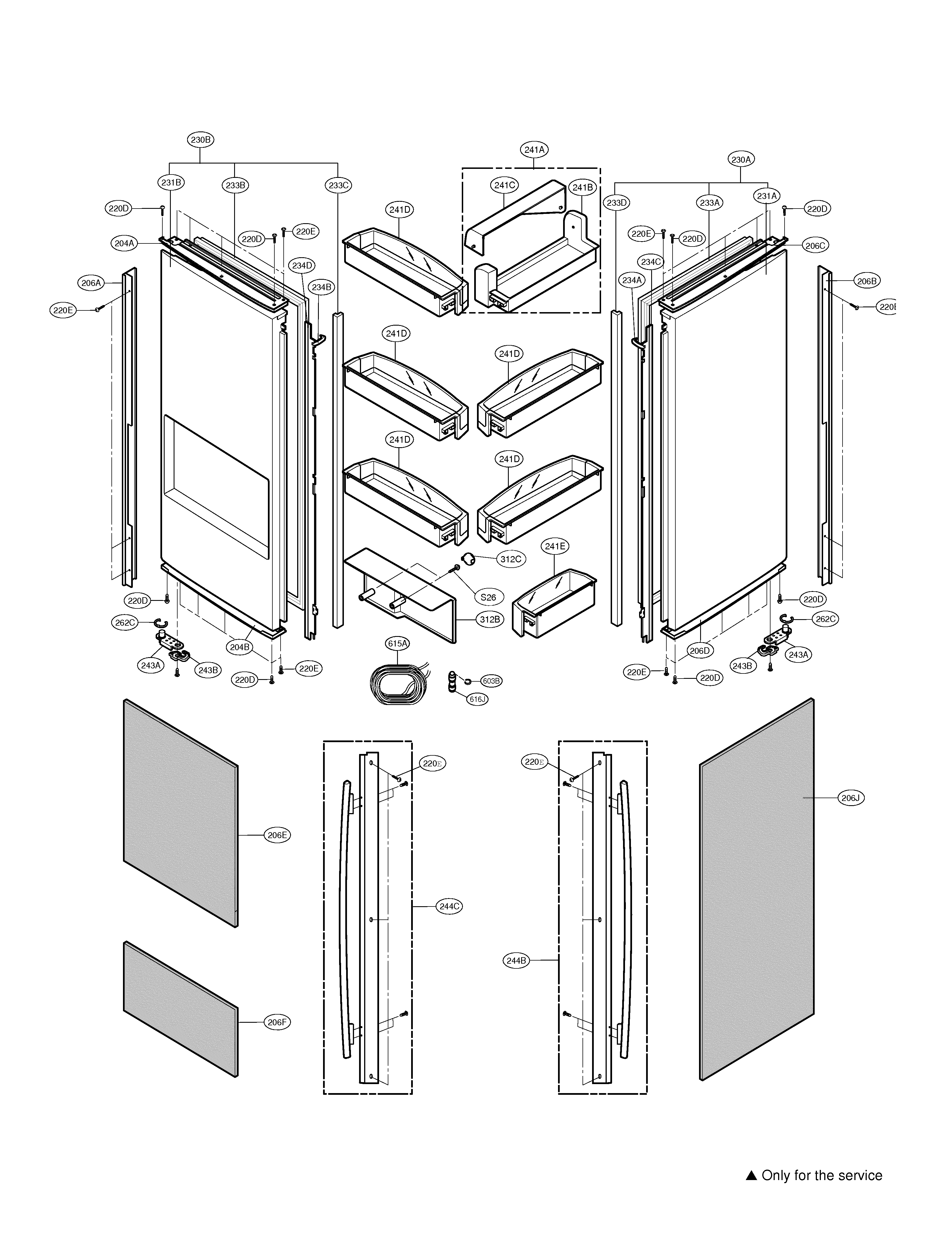 Kenmore Elite 79578729800 refrigerator doors diagram