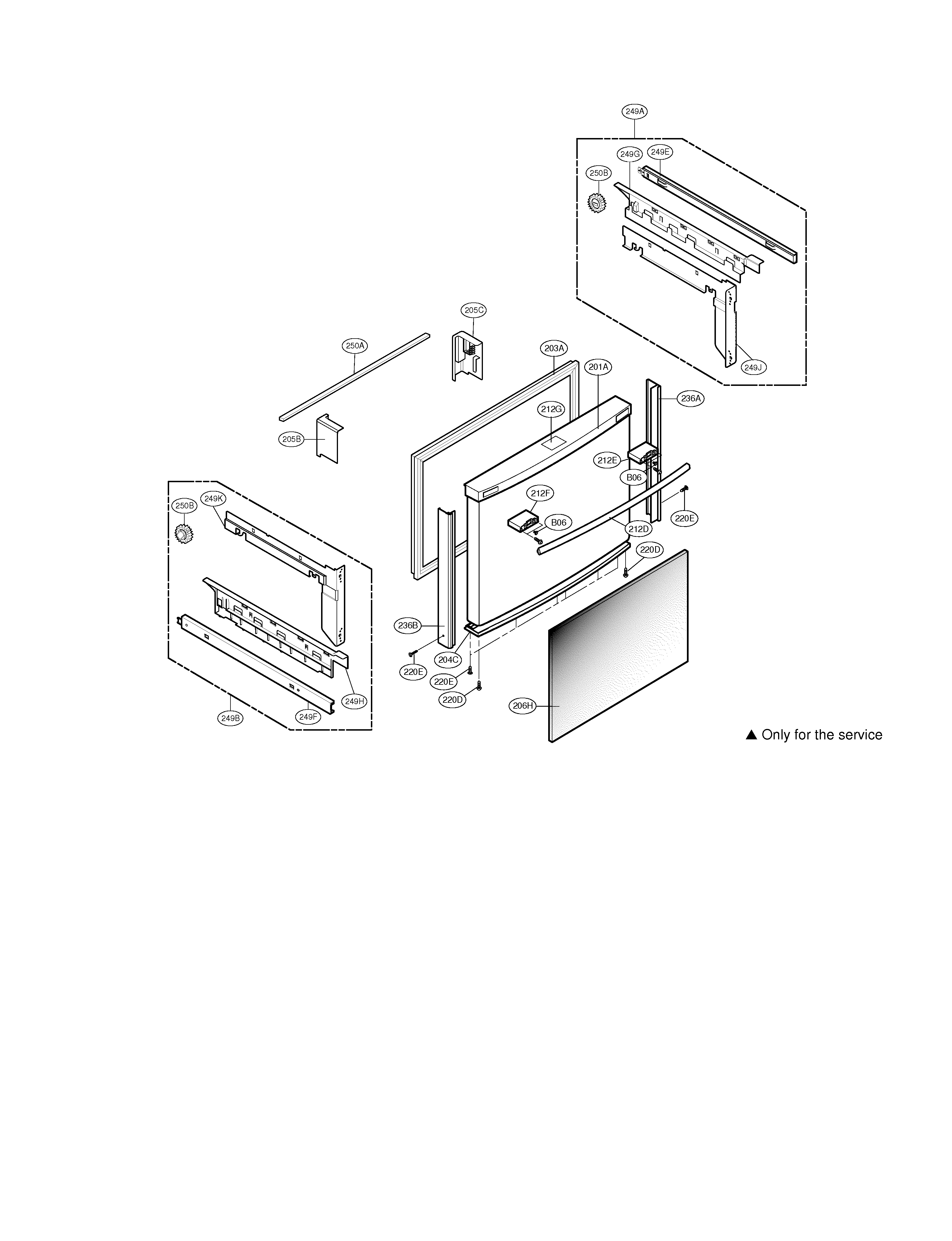 Kenmore Elite 79578729800 freezer door diagram