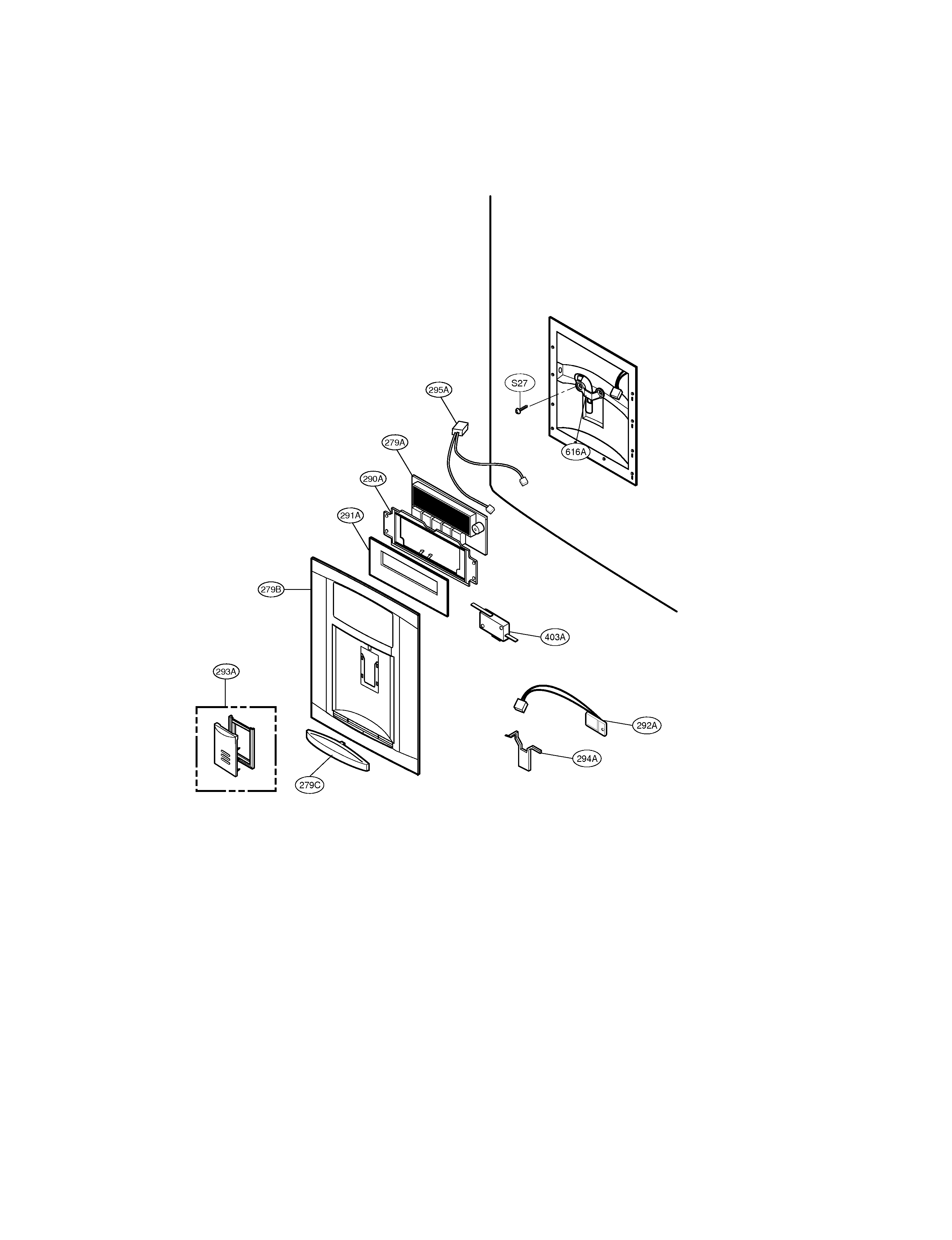 Kenmore Elite 79578729800 dispenser diagram