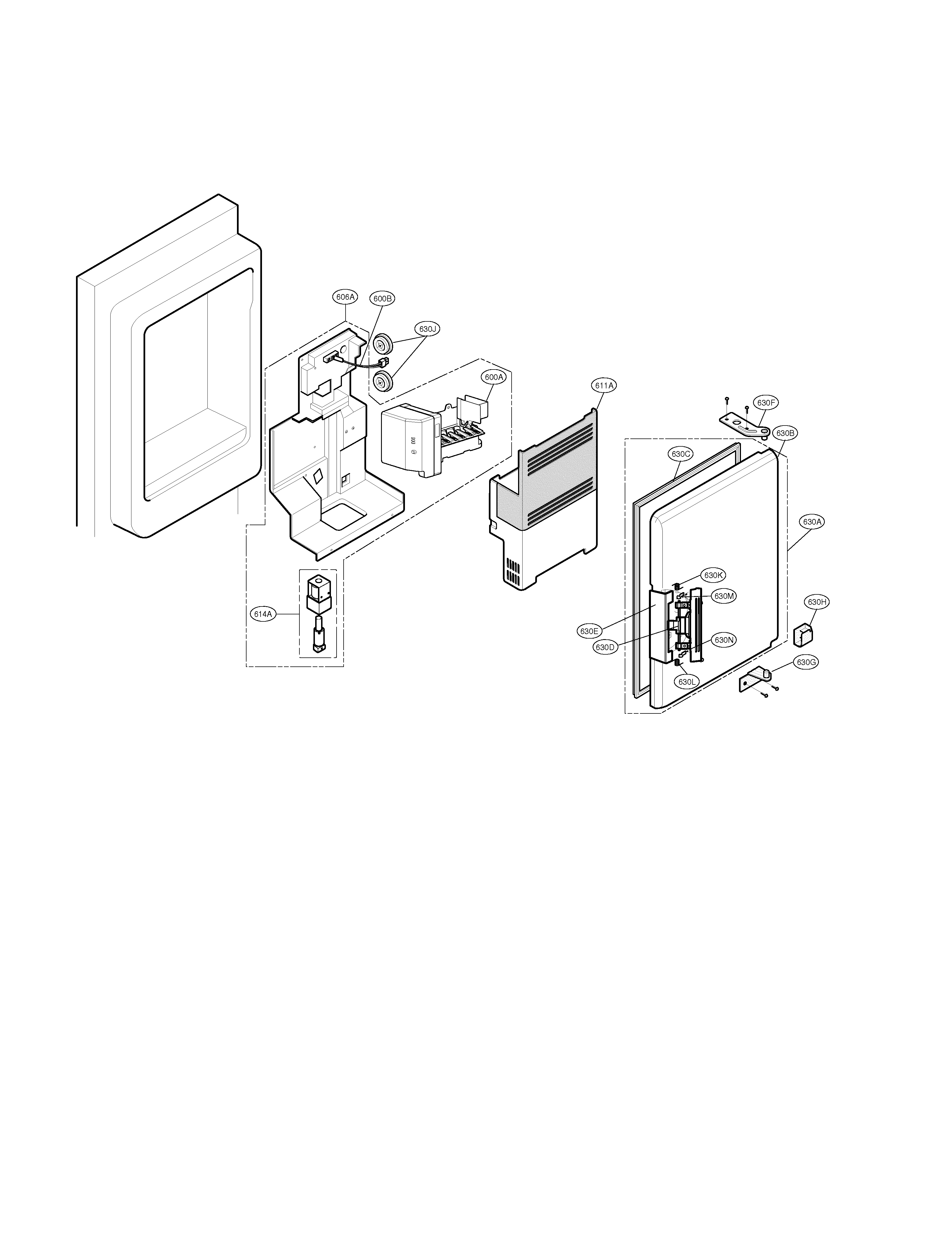 Kenmore Elite 79578752800 ice maker & ice bank diagram