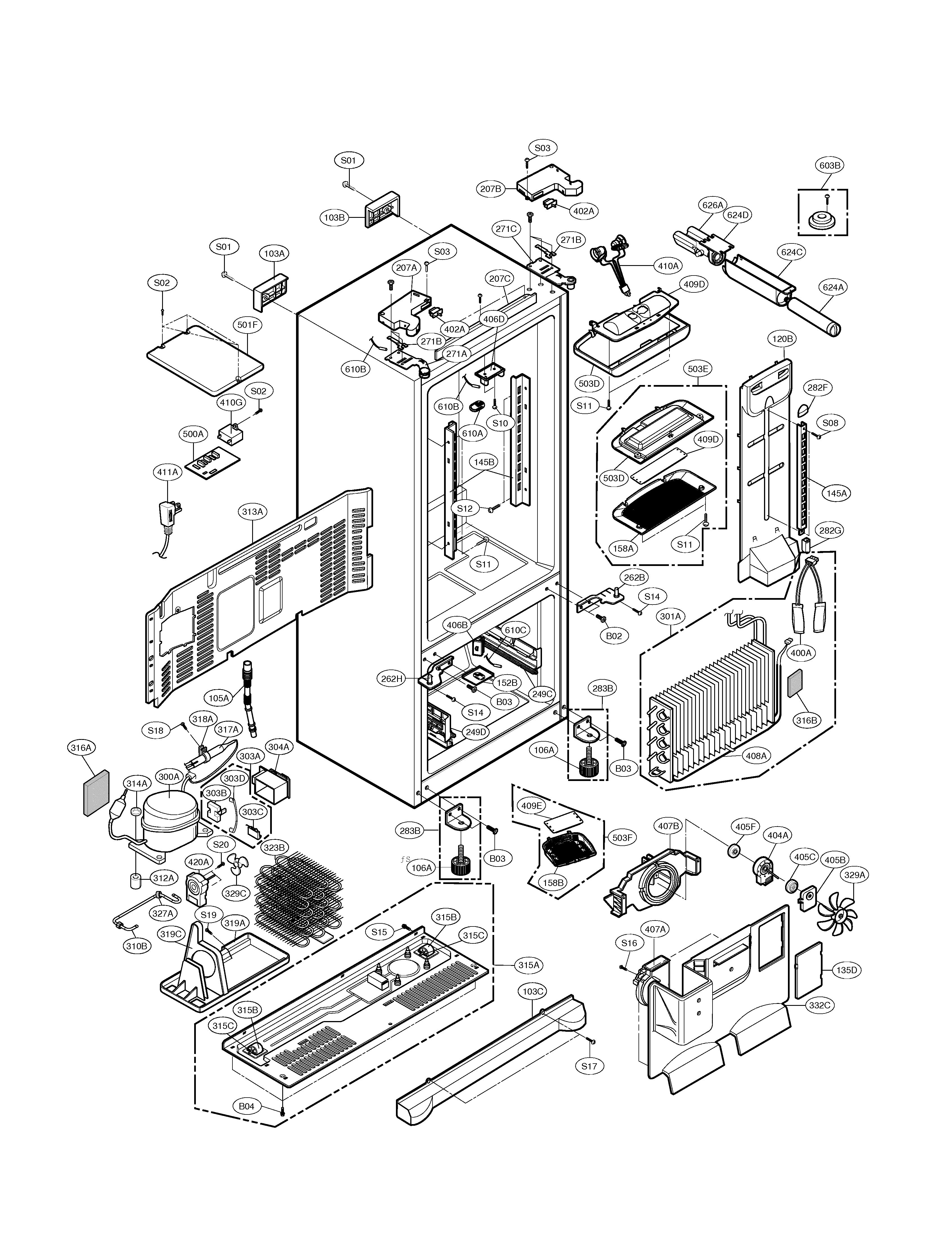 Kenmore Elite 79578759800 case diagram