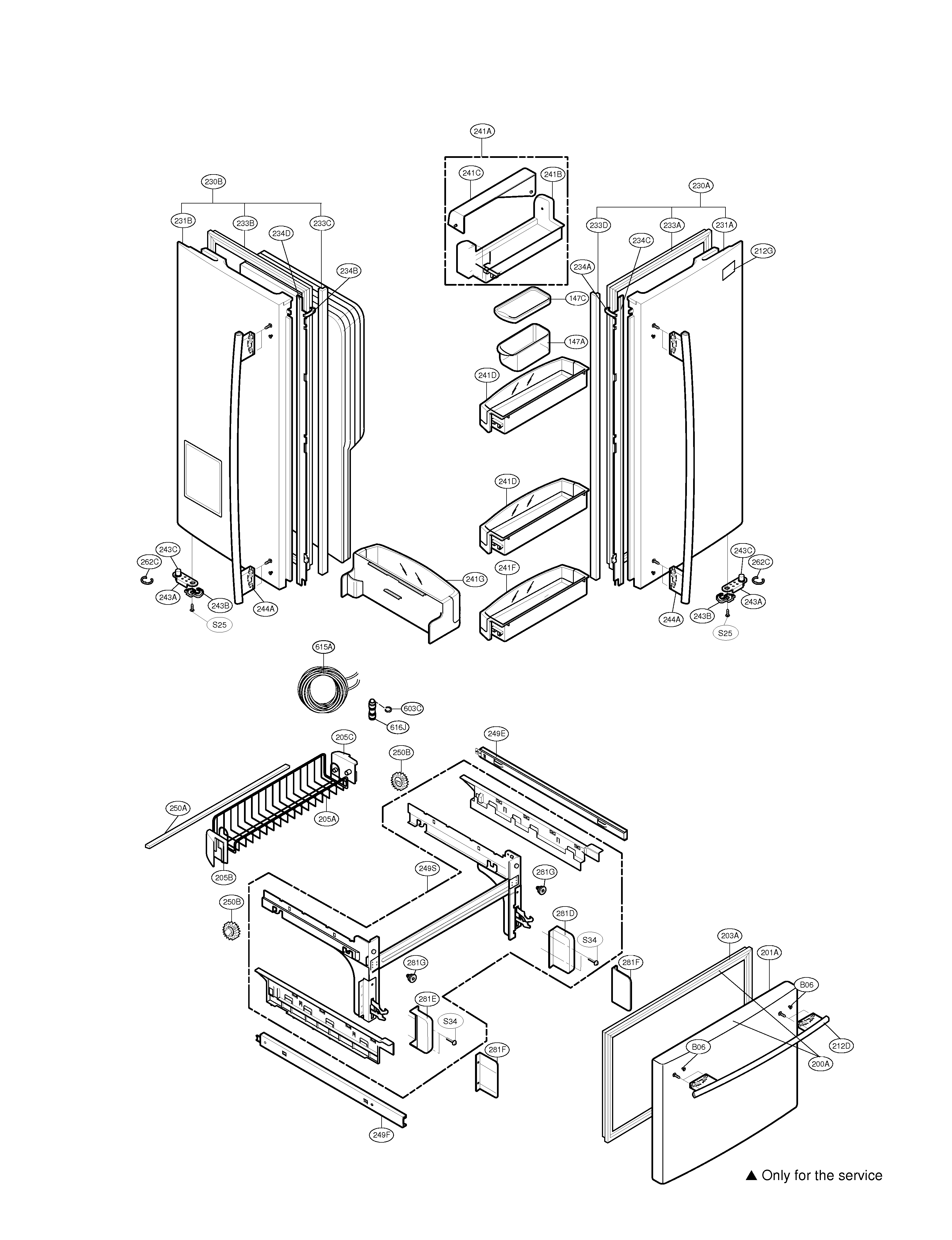 Kenmore Elite 79578759800 doors diagram