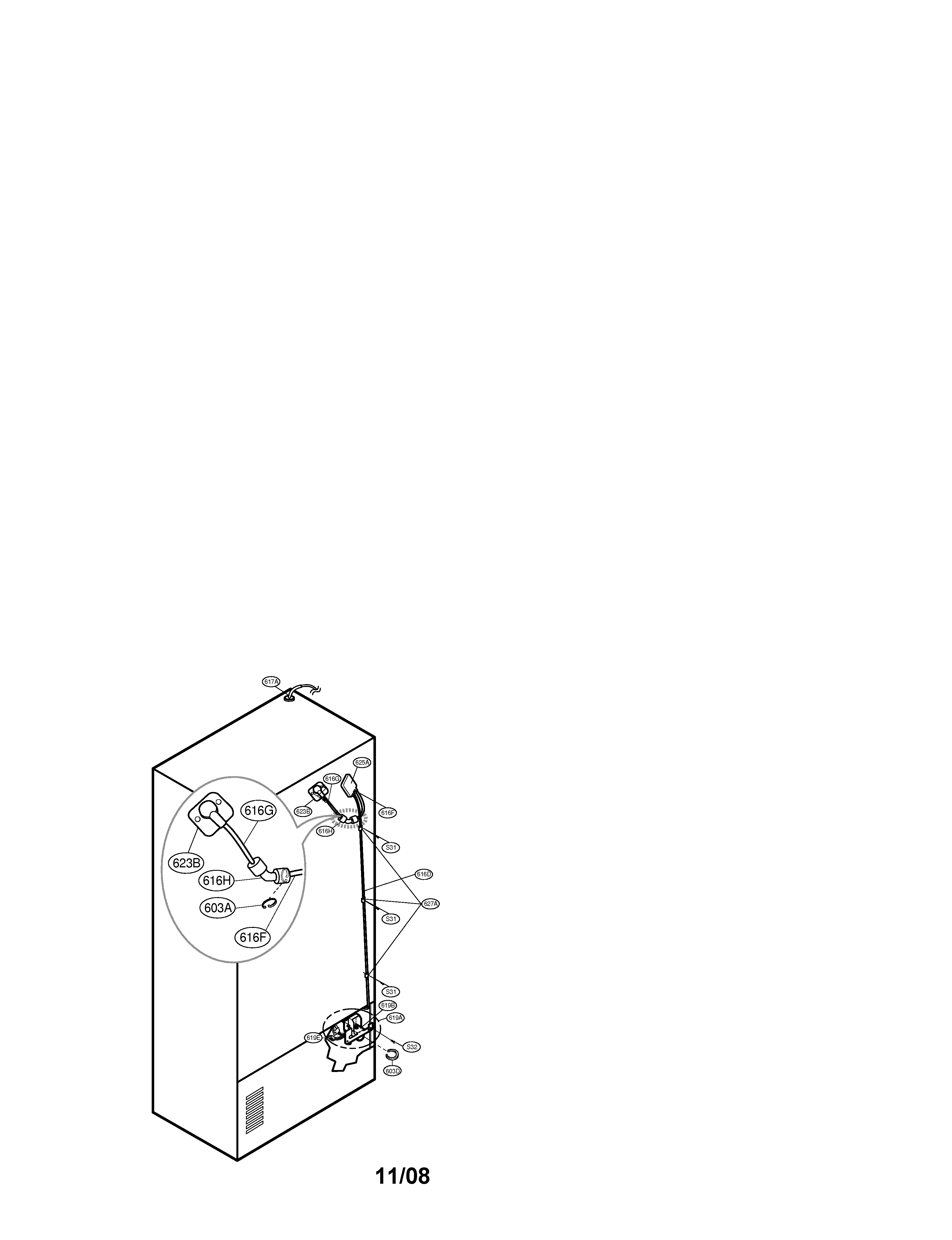 Kenmore Elite 79578769800 valve & water tube diagram