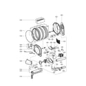 LG DLE5977SM drum and motor diagram