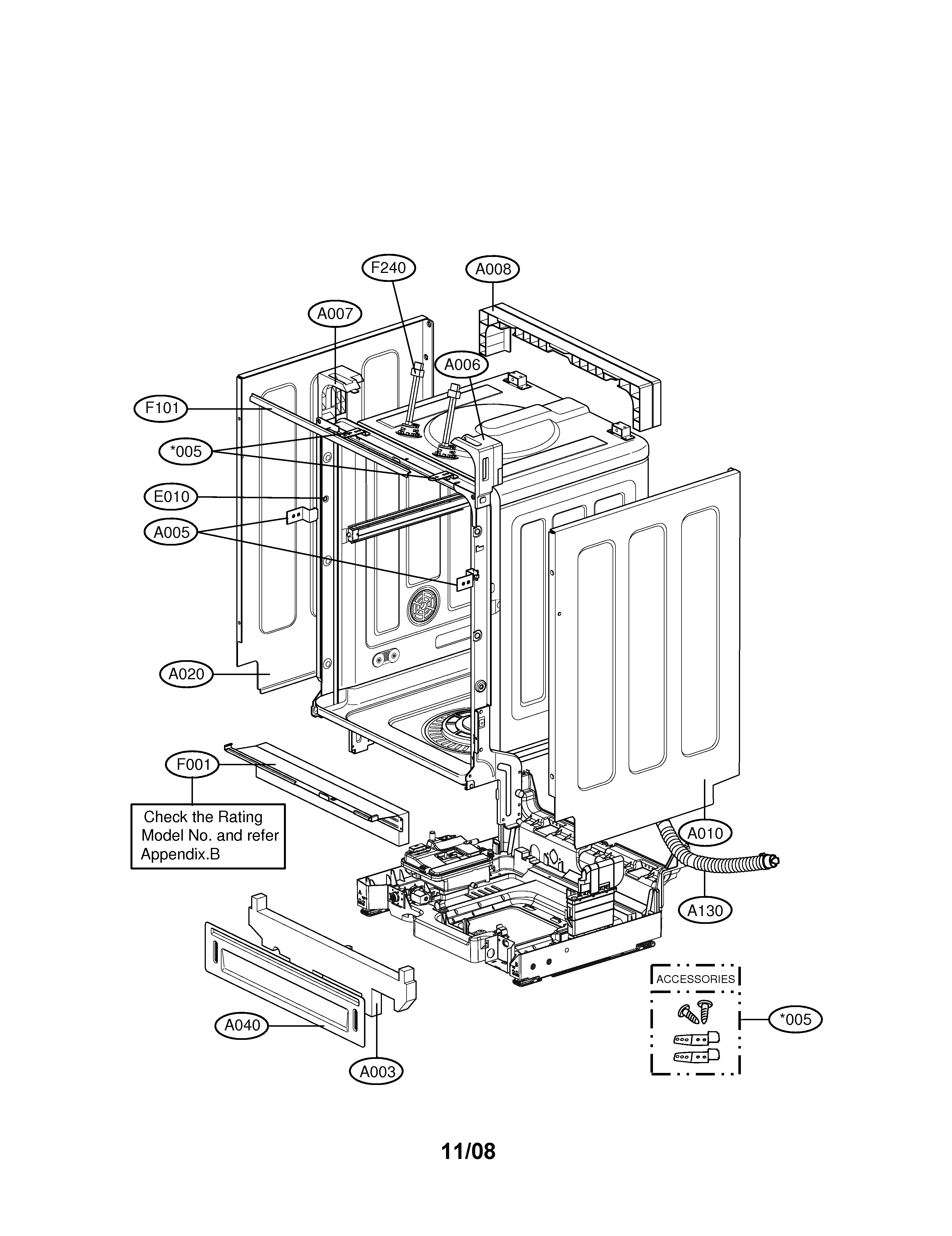 LG LDF9810ST cabinet diagram