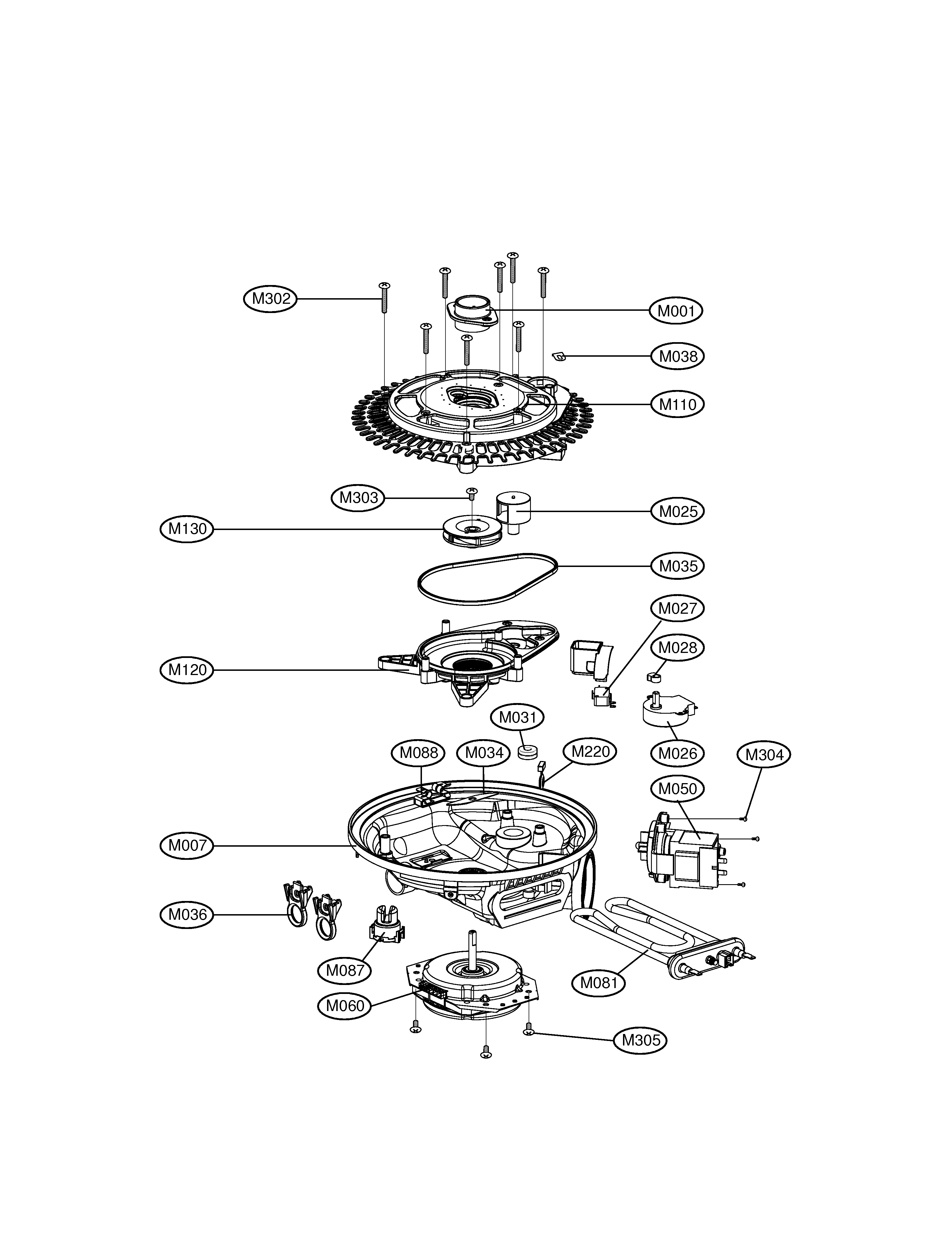 LG LDF9810ST sump assembly diagram