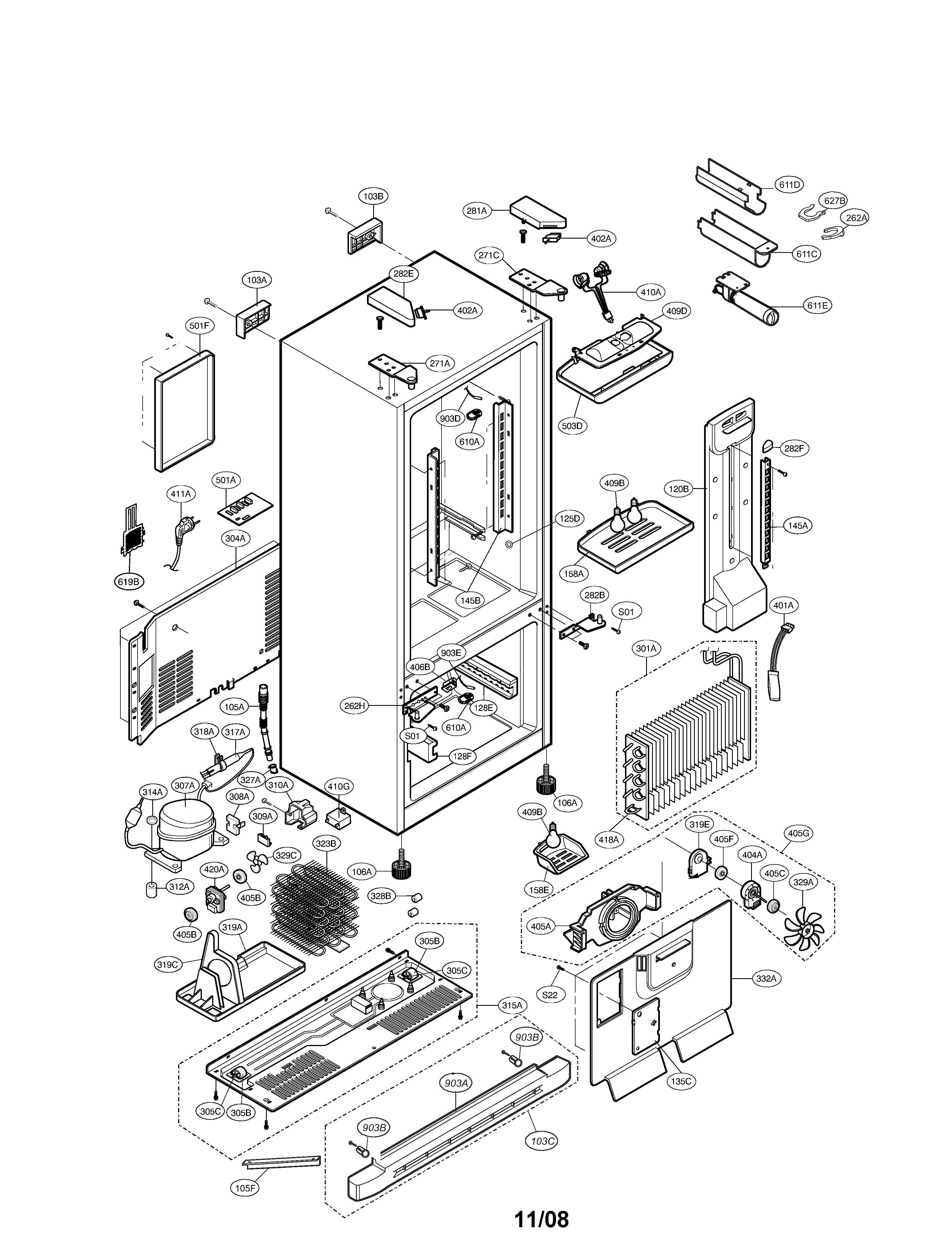 LG LFD22860ST/00 case diagram