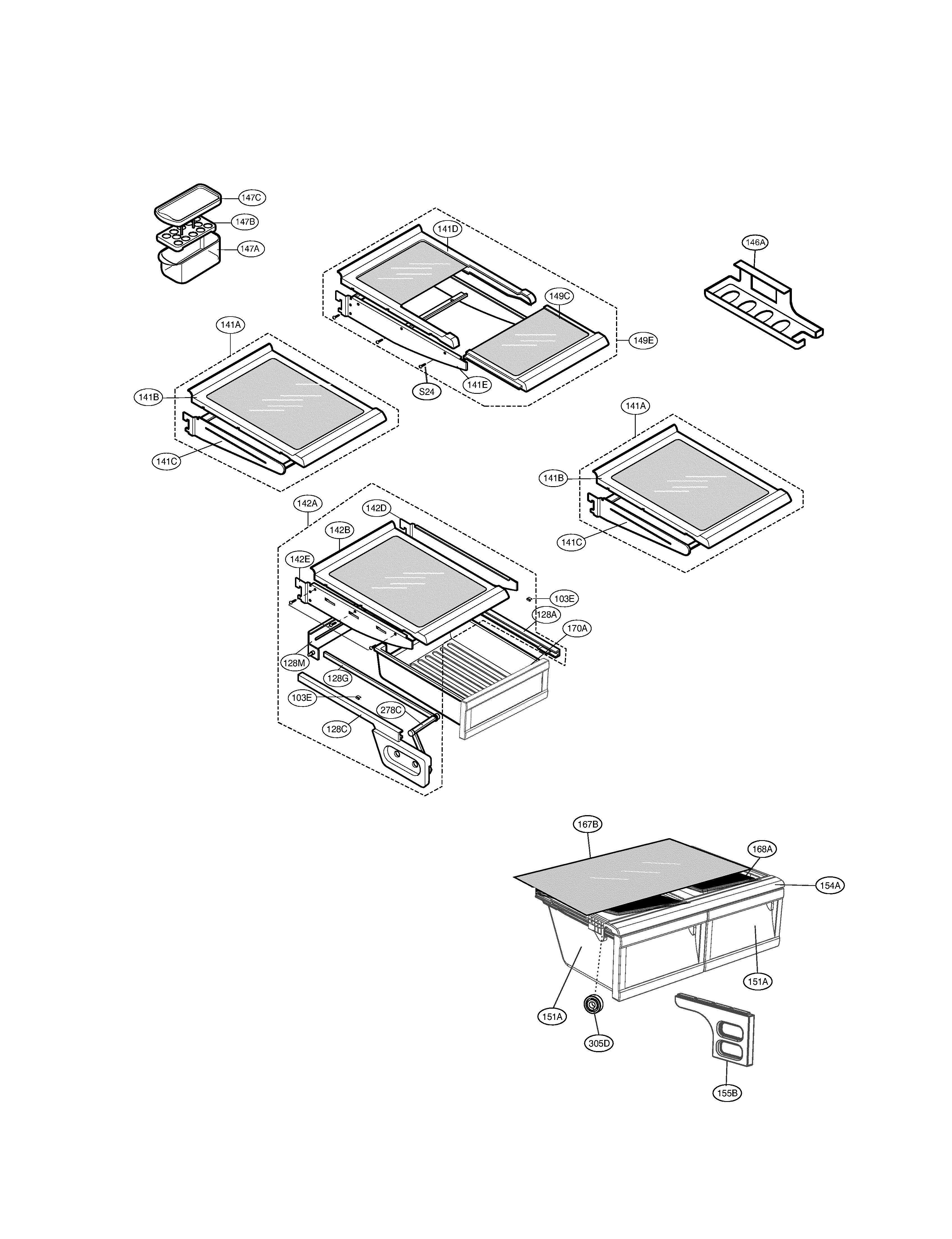 LG LFD22860ST/00 refrigerator parts diagram