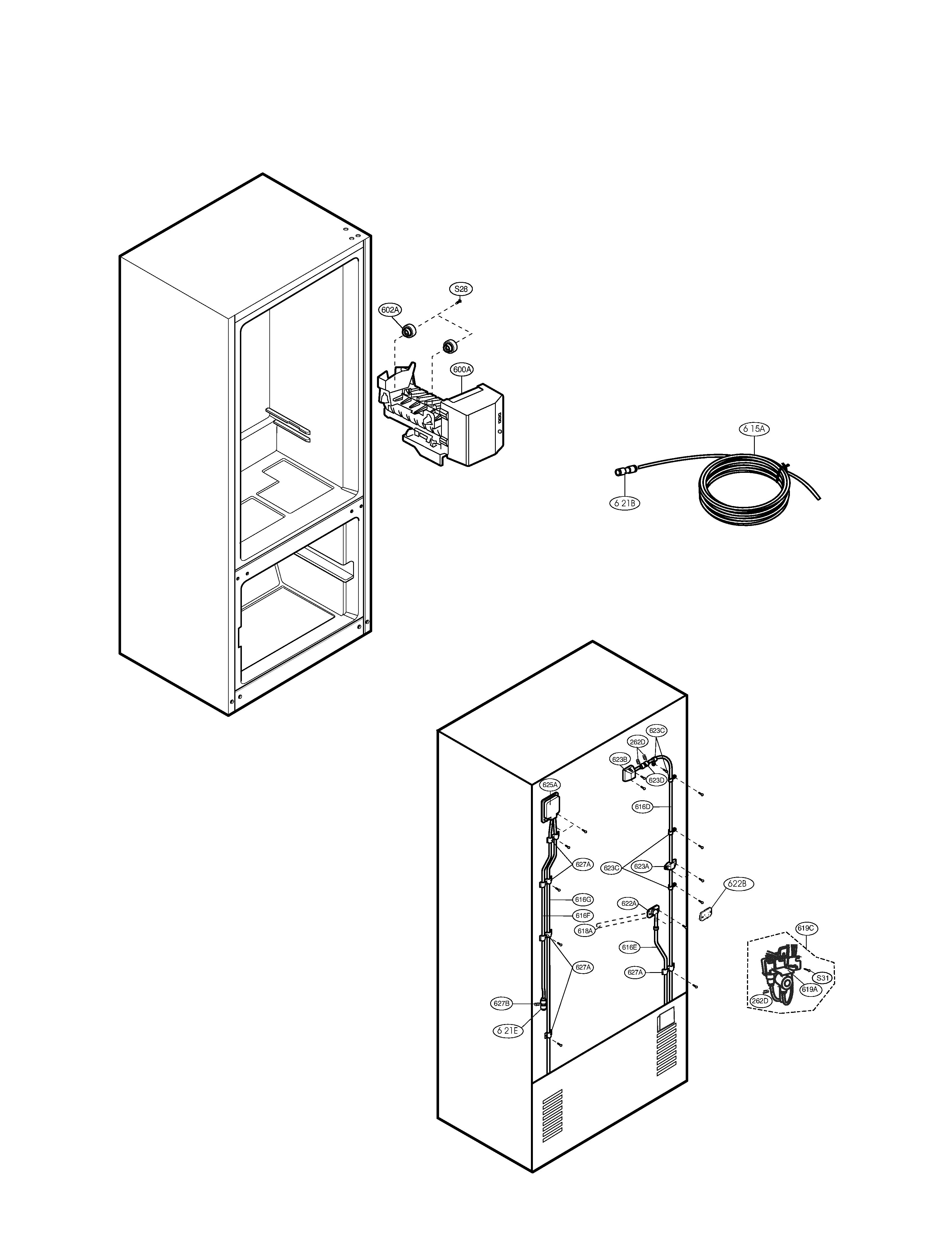 LG LFD22860ST/00 water & ice maker diagram