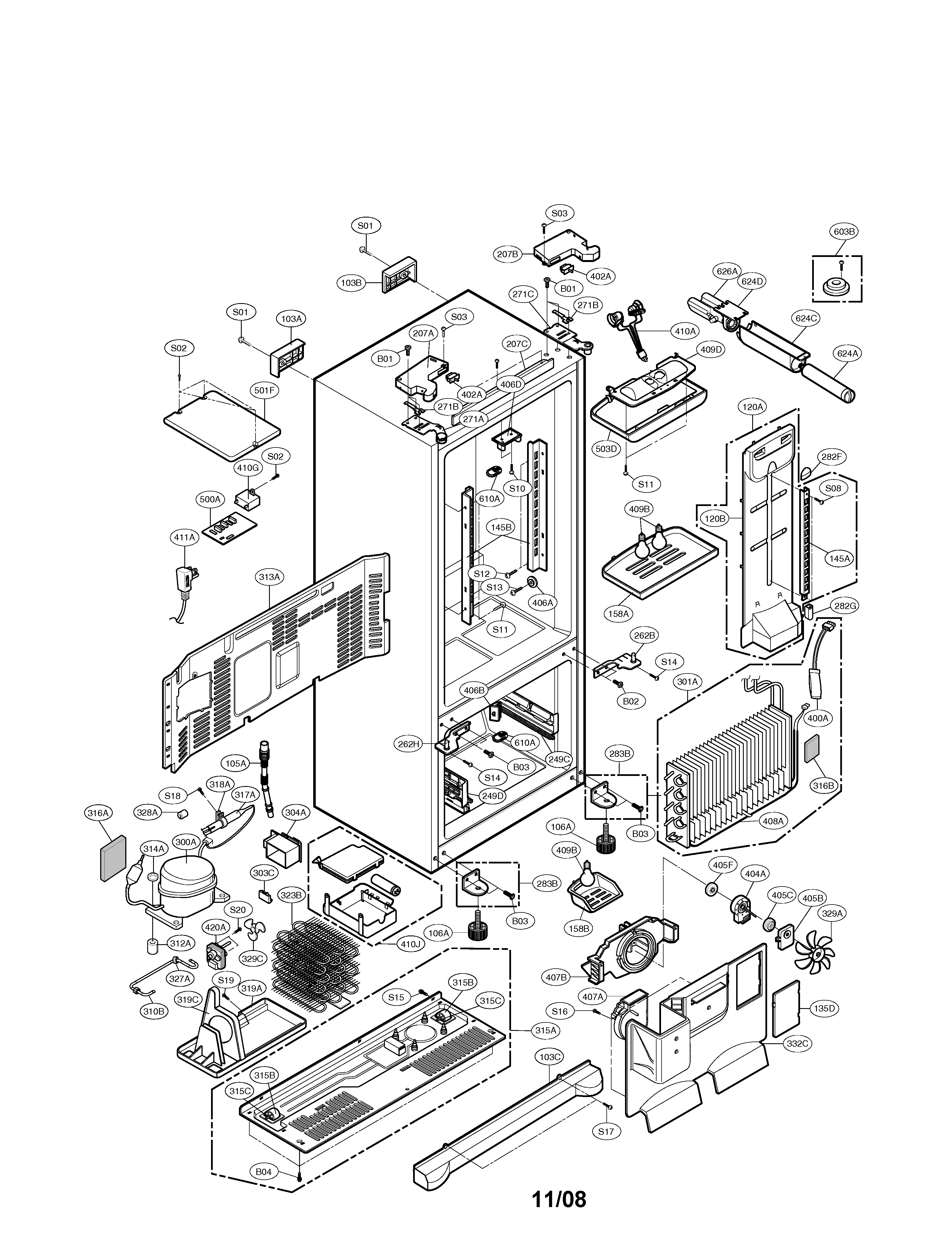 LG LFX25960ST/00 case diagram