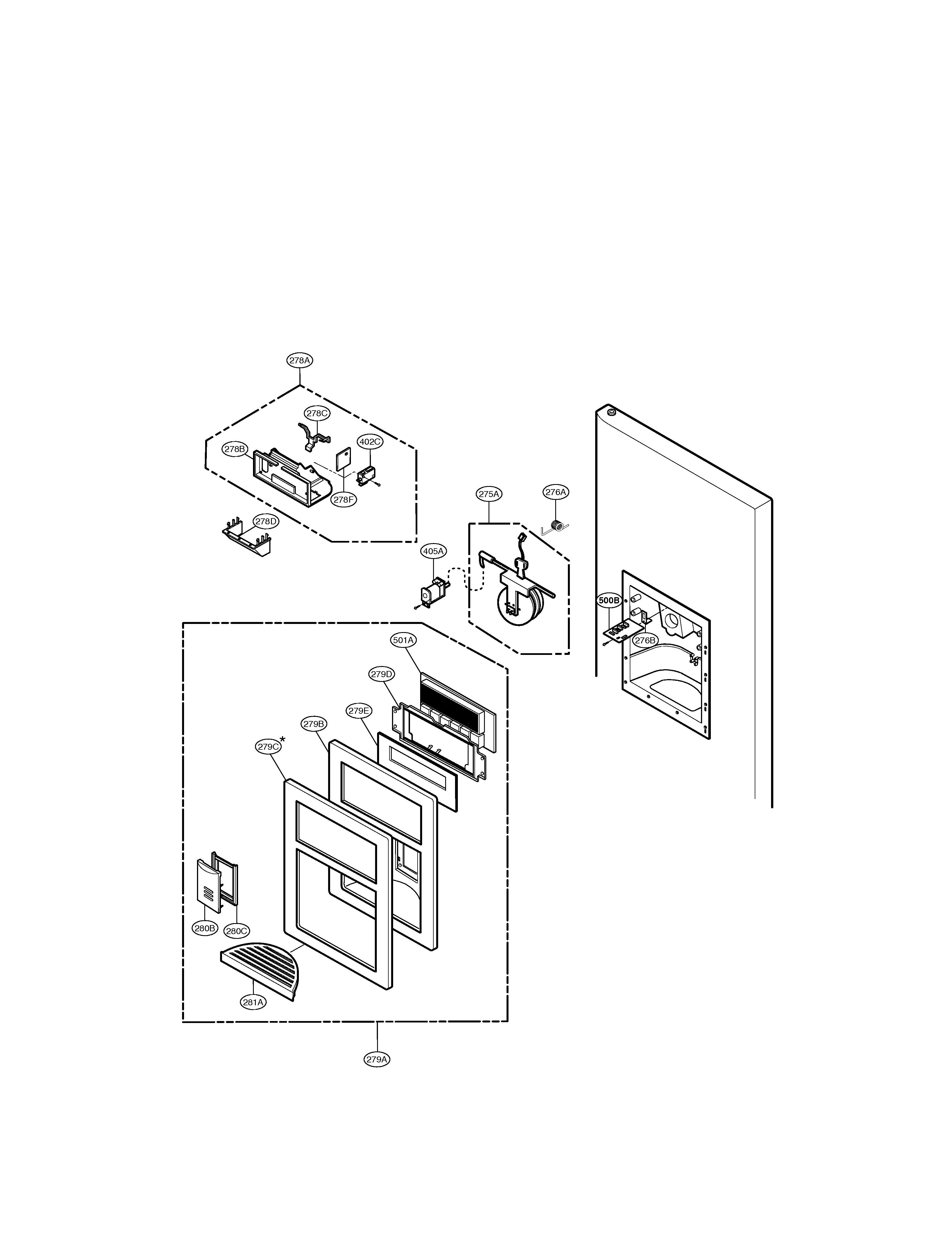 LG LFX25960ST/00 dispenser diagram