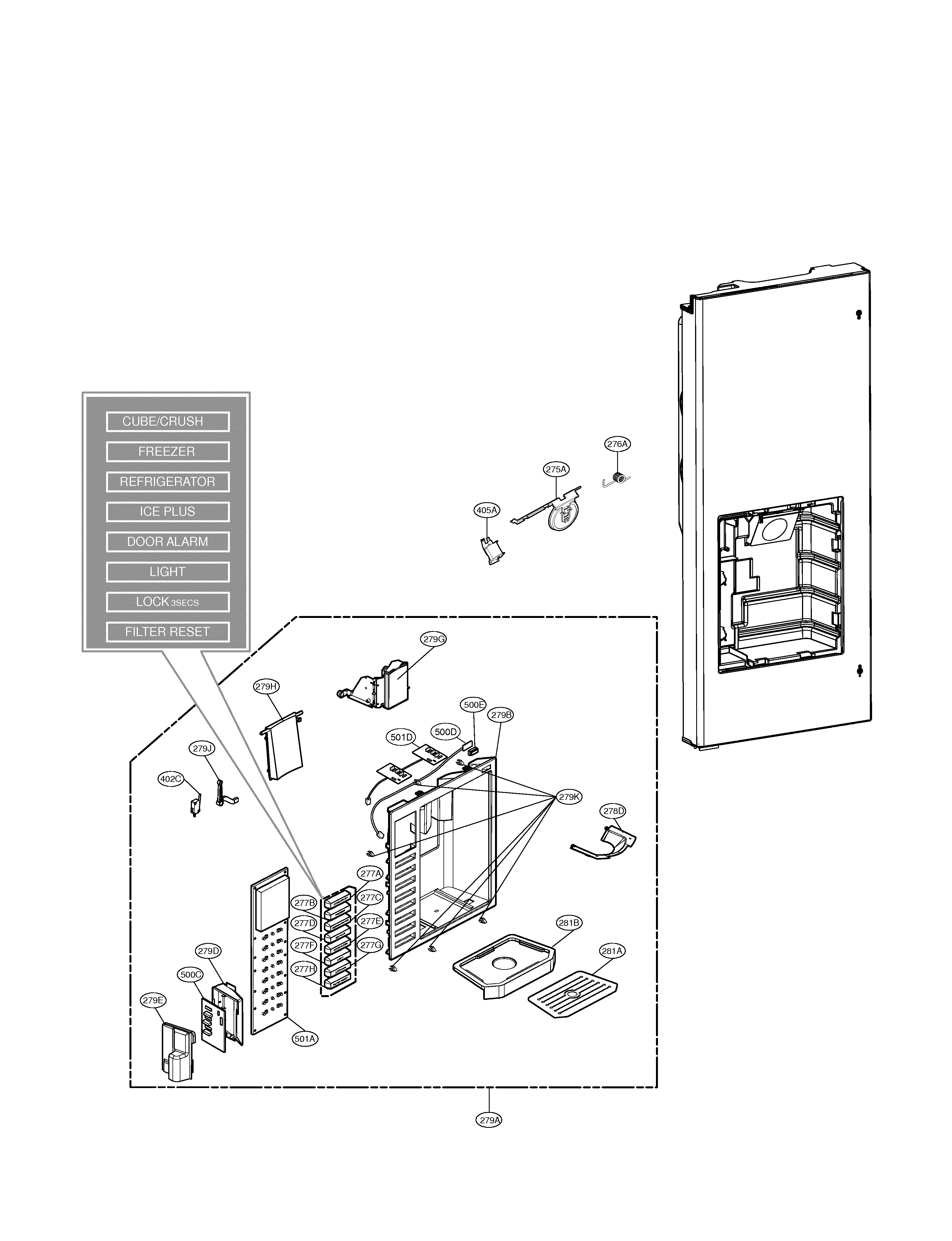 LG LFX25980ST/00 dispenser diagram