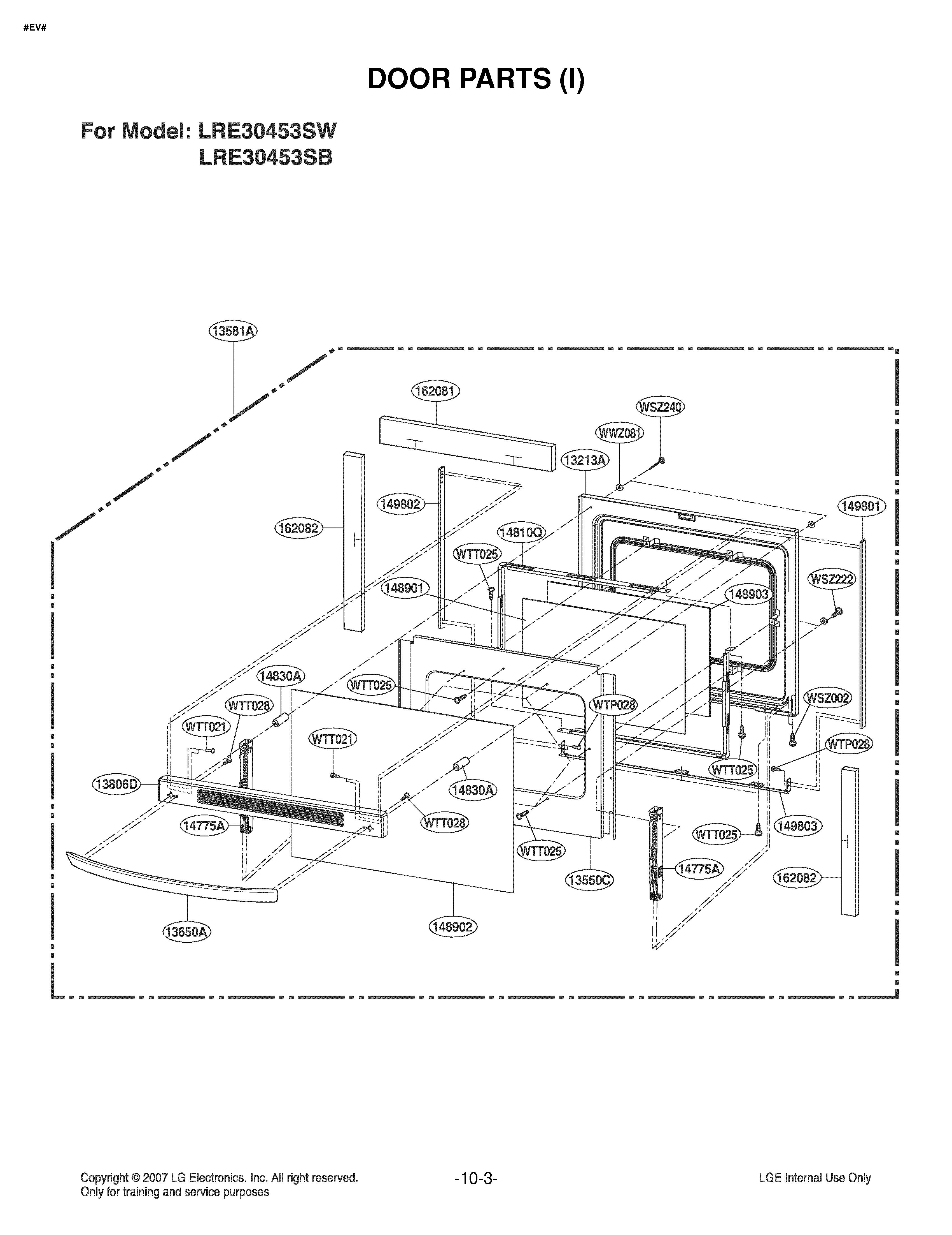 LG LRE30453SW/00 door diagram