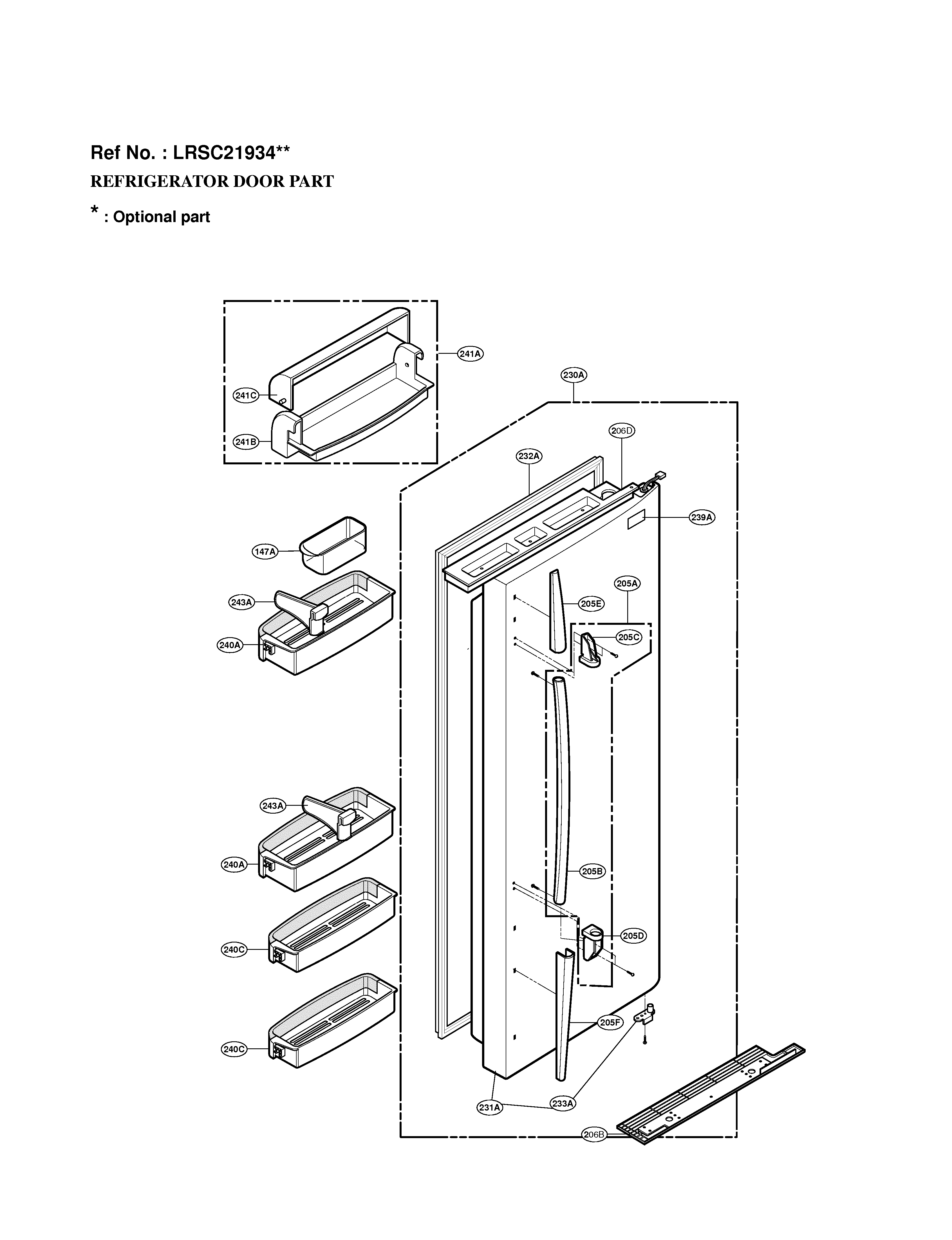 LG LRSC21934SB refrigerator door diagram