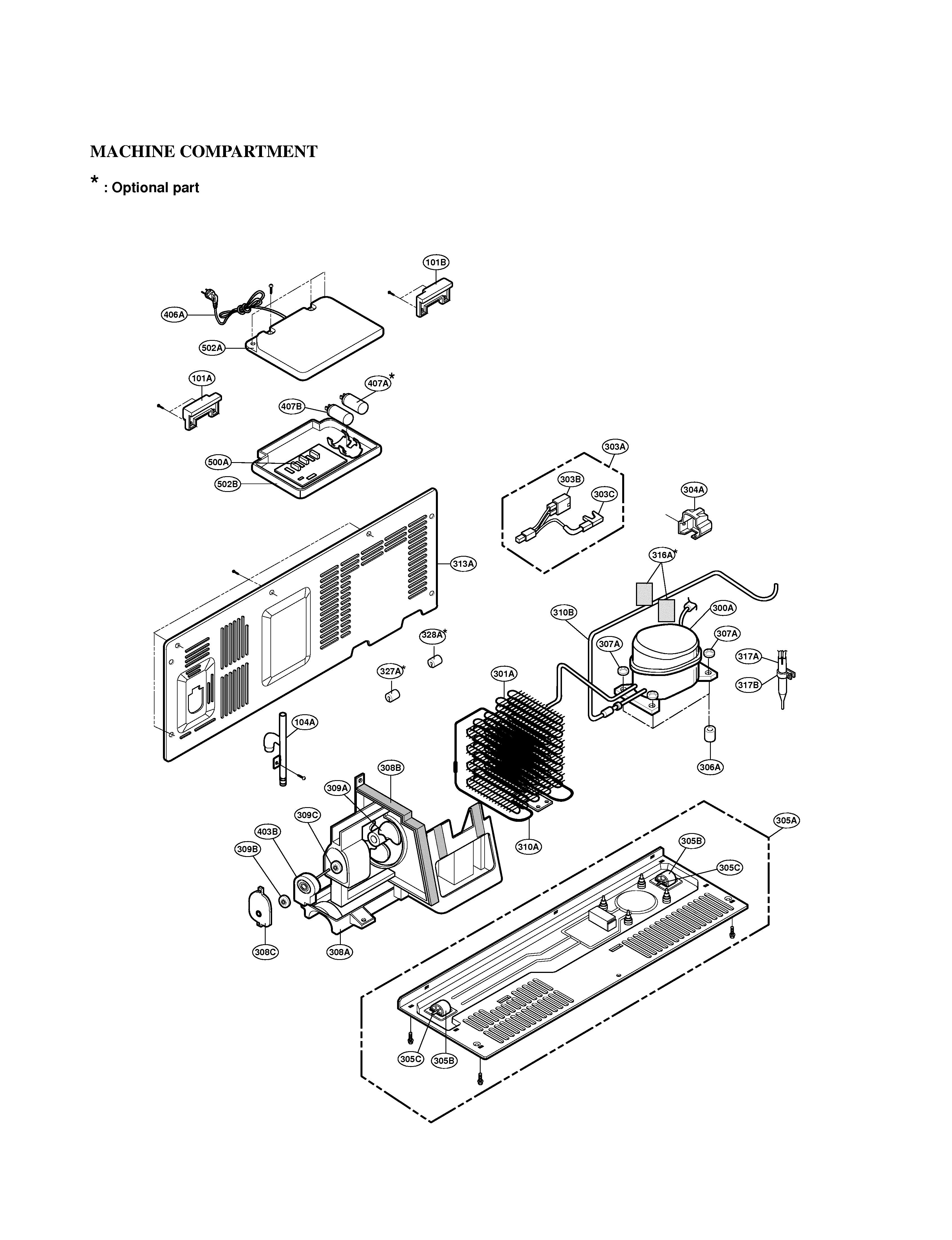 LG LRSC21934SB machine compartment diagram