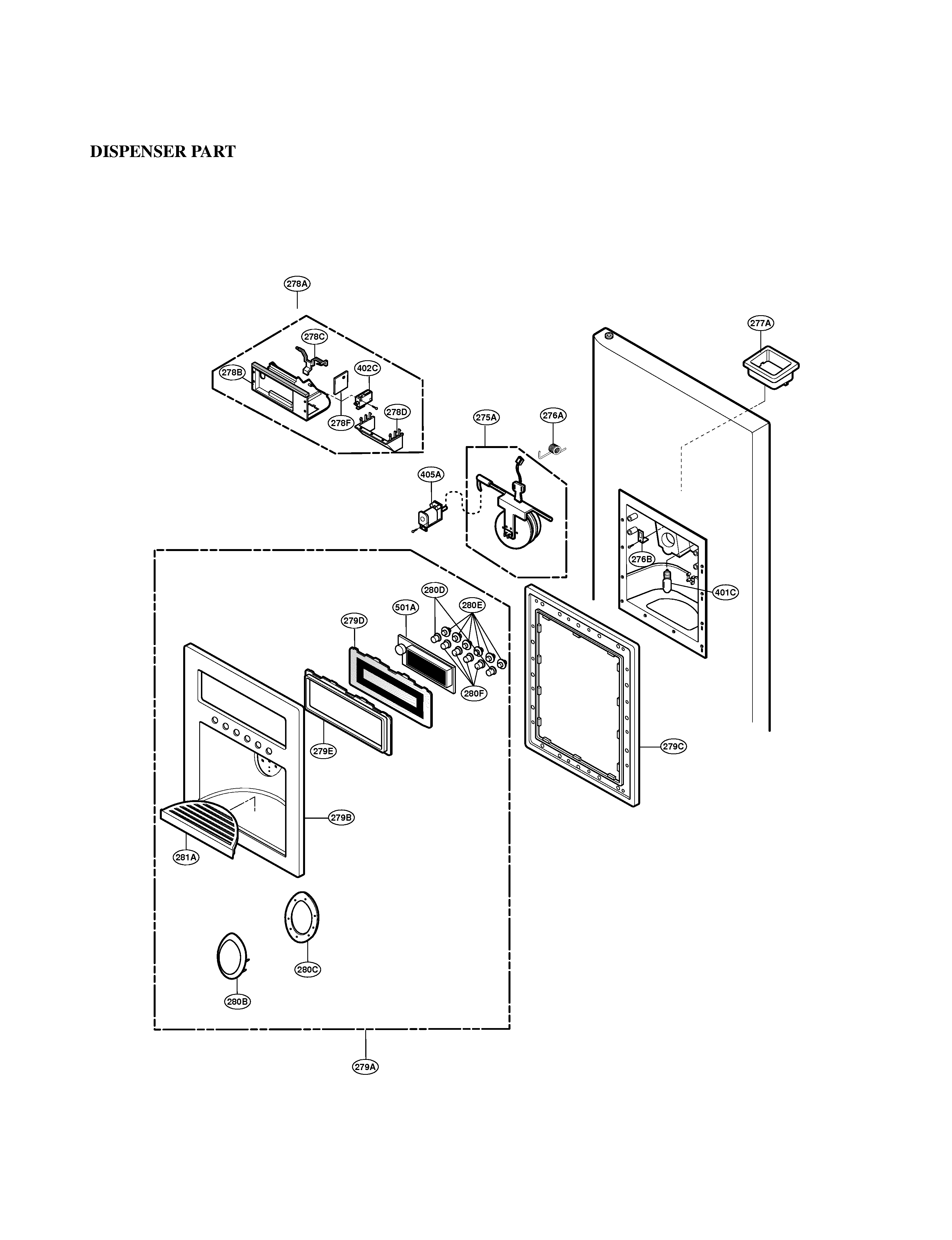 LG LRSC21934SB dispenser diagram