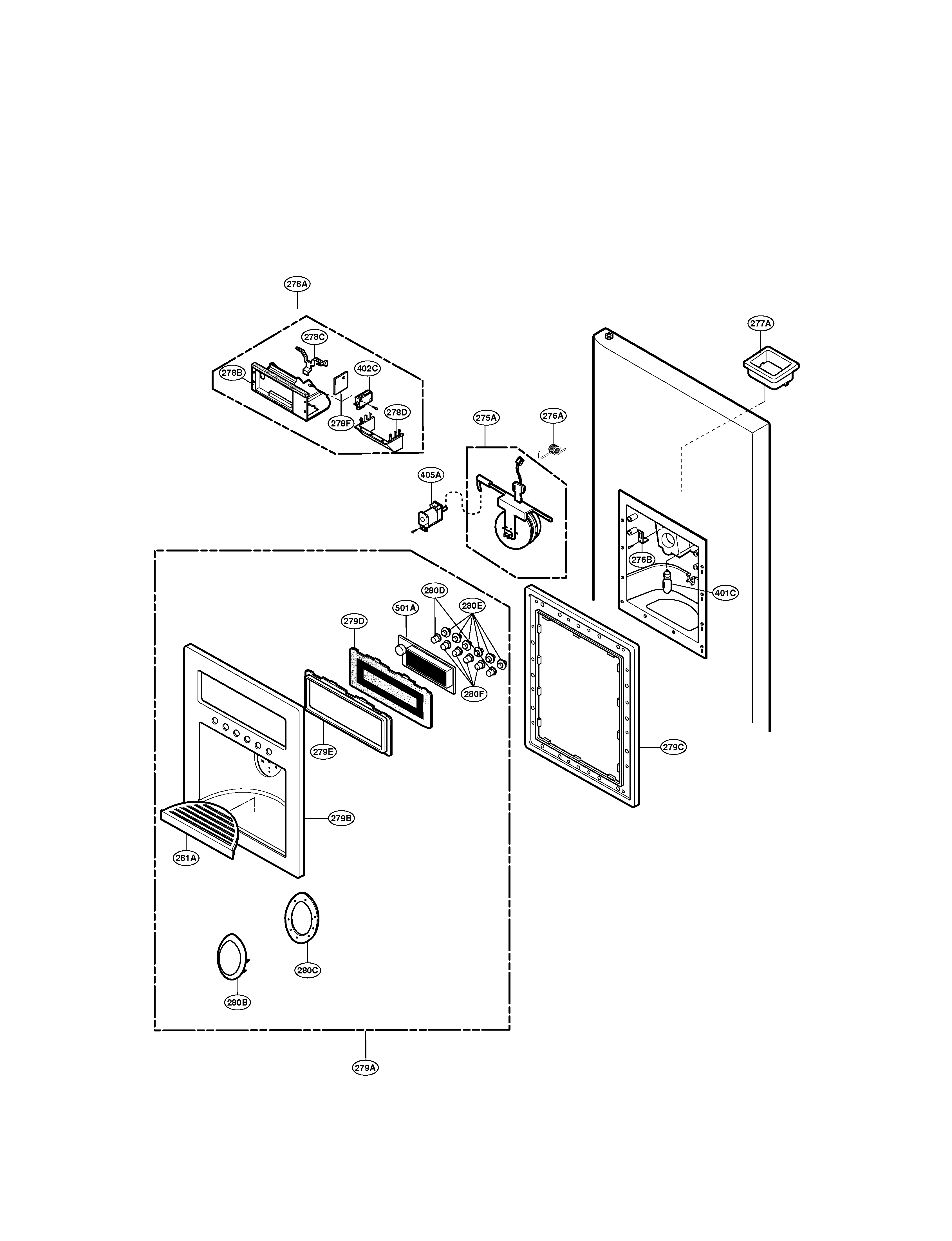 LG LRSC21934SW dispenser diagram