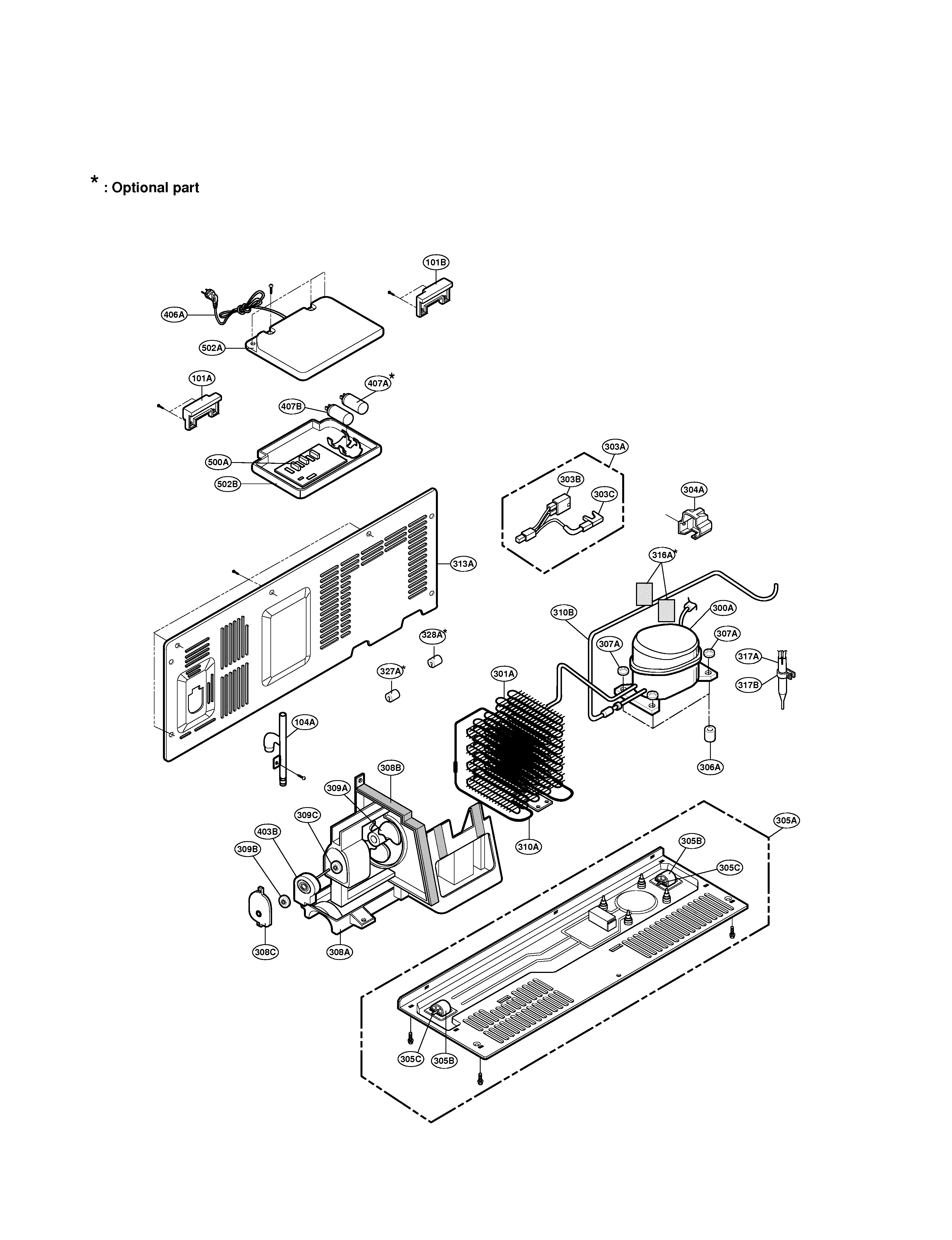 LG LRSC21934TT machine compartment diagram