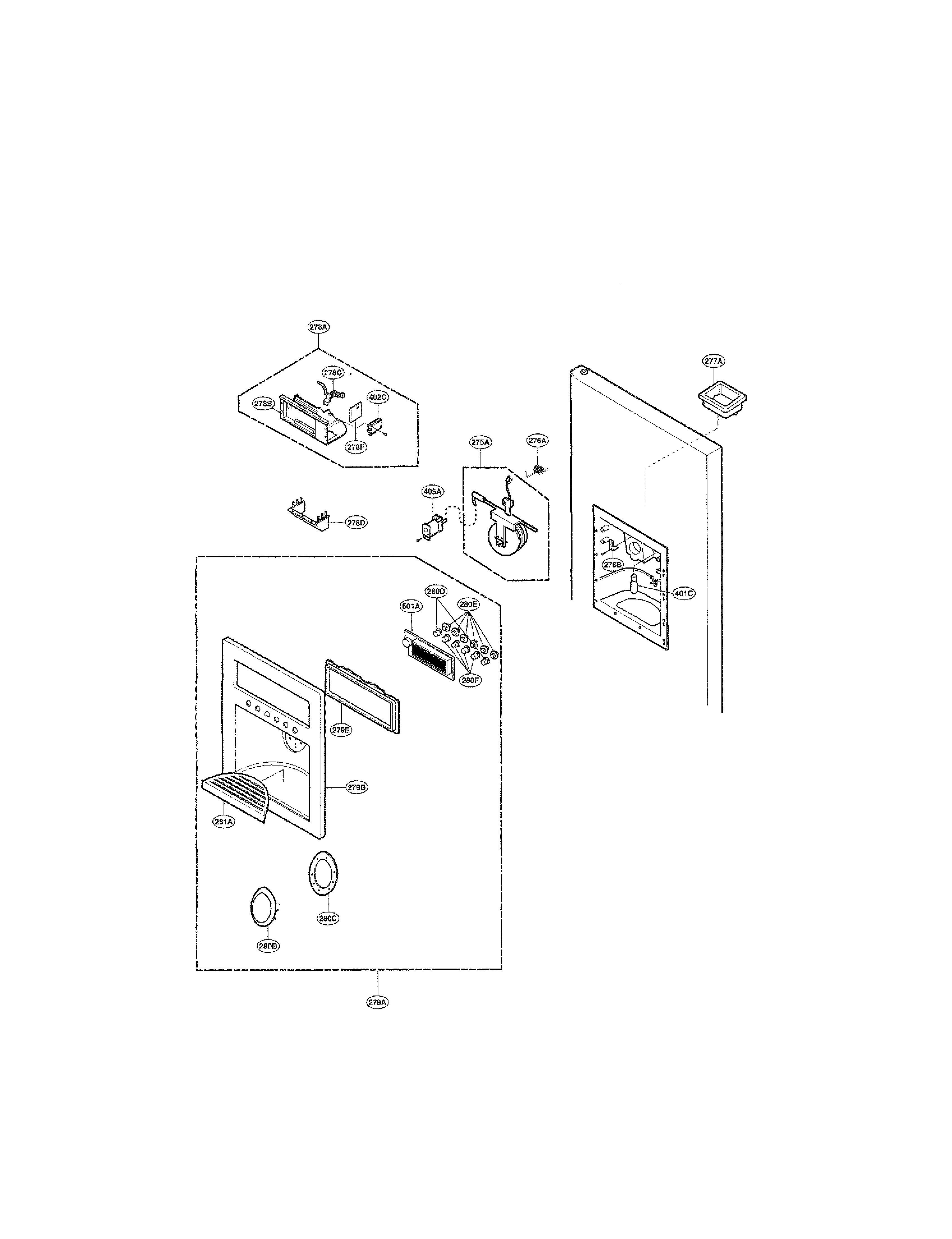 LG LRSC21935SW dispenser diagram