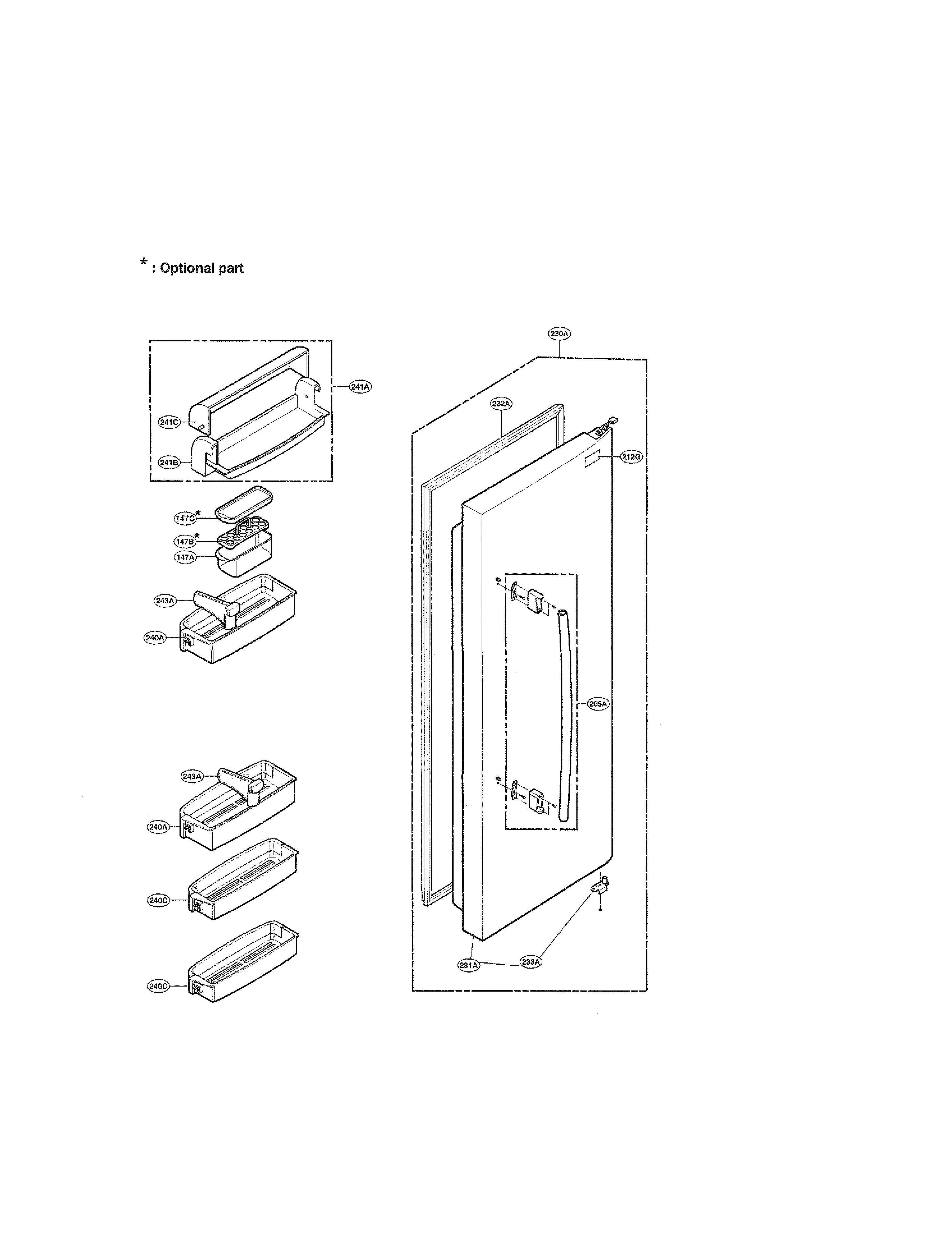 LG LRSC21935TT refrigerator door diagram