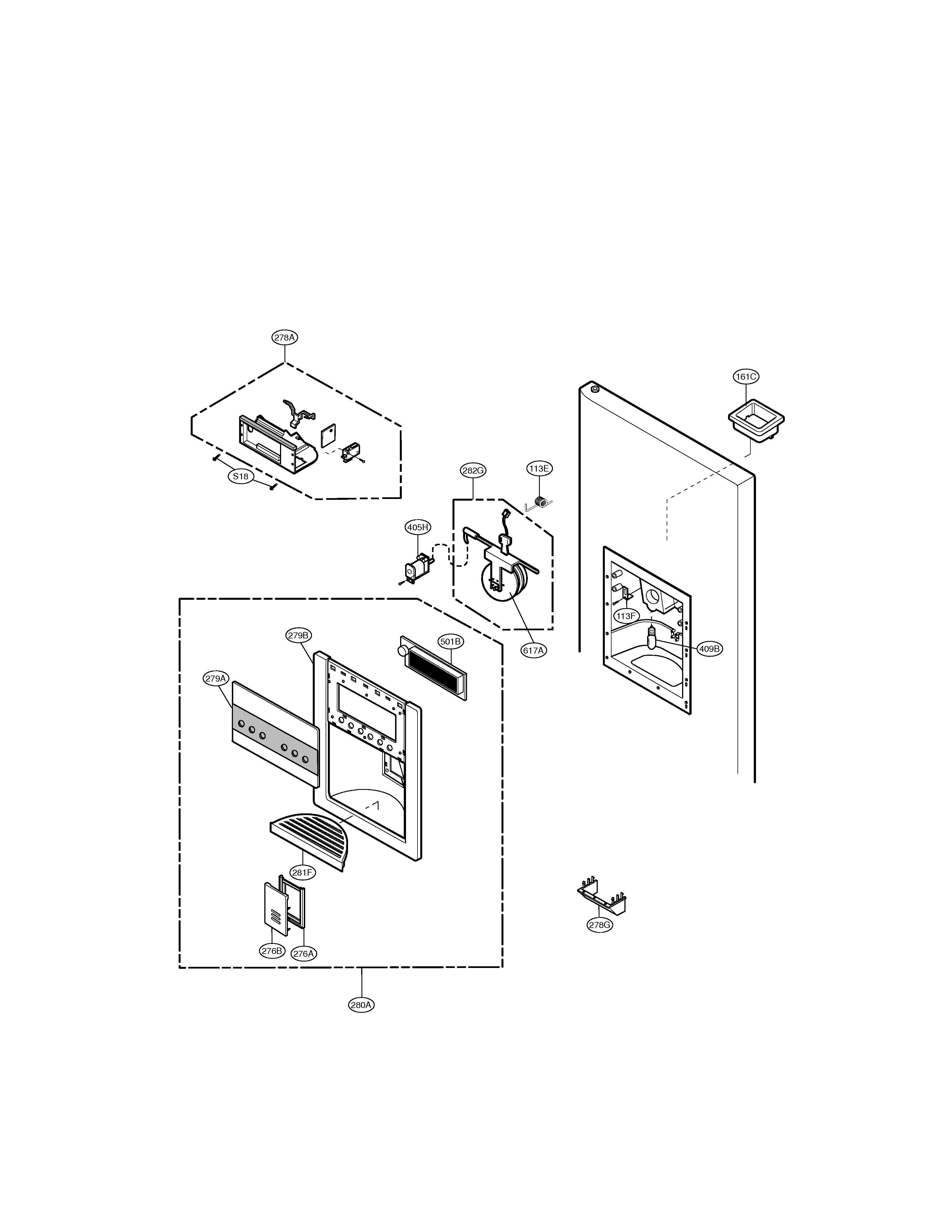 LG LSC27910ST dispenser parts diagram