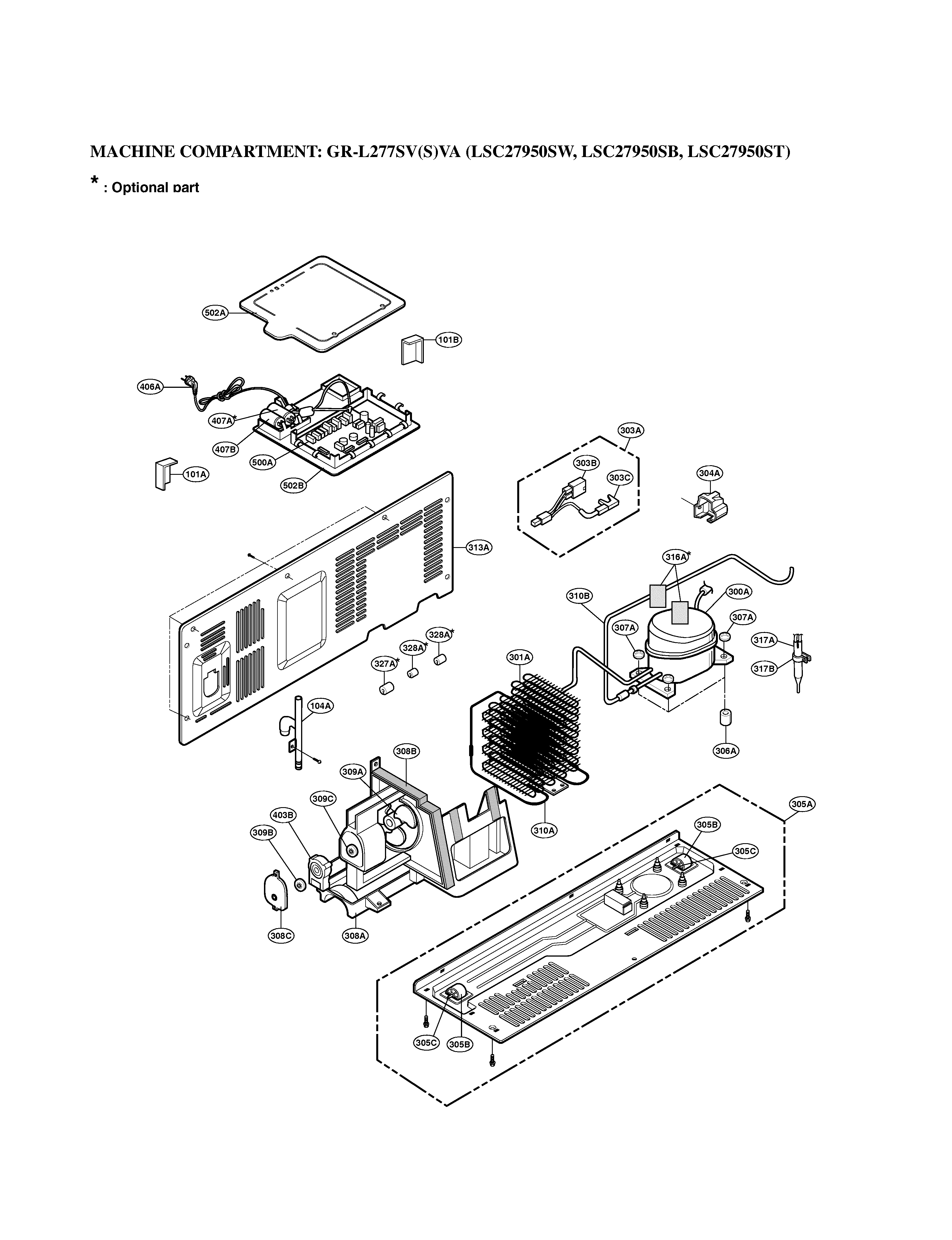LG LSC27950SB machine compartment diagram