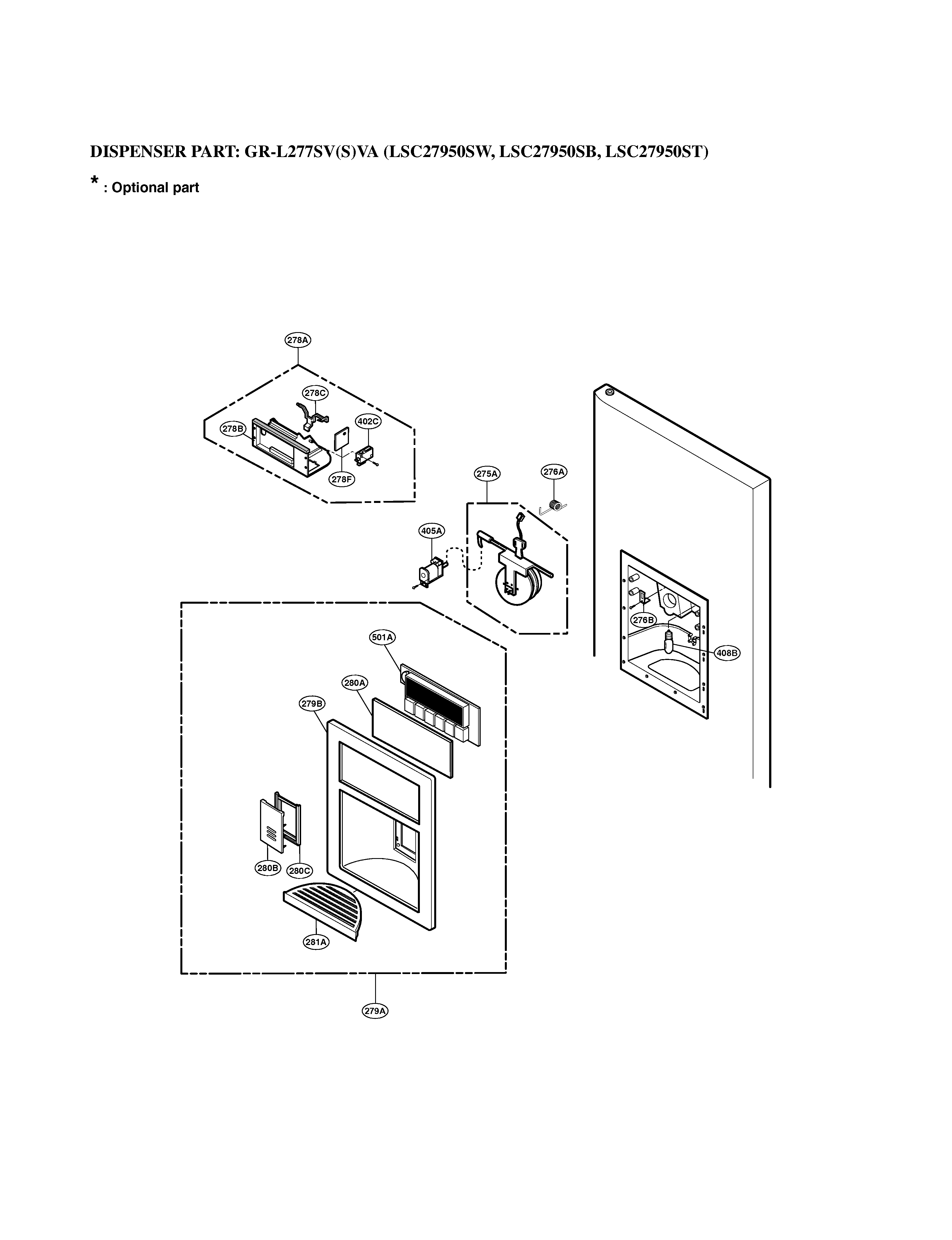 LG LSC27950SB dispenser diagram