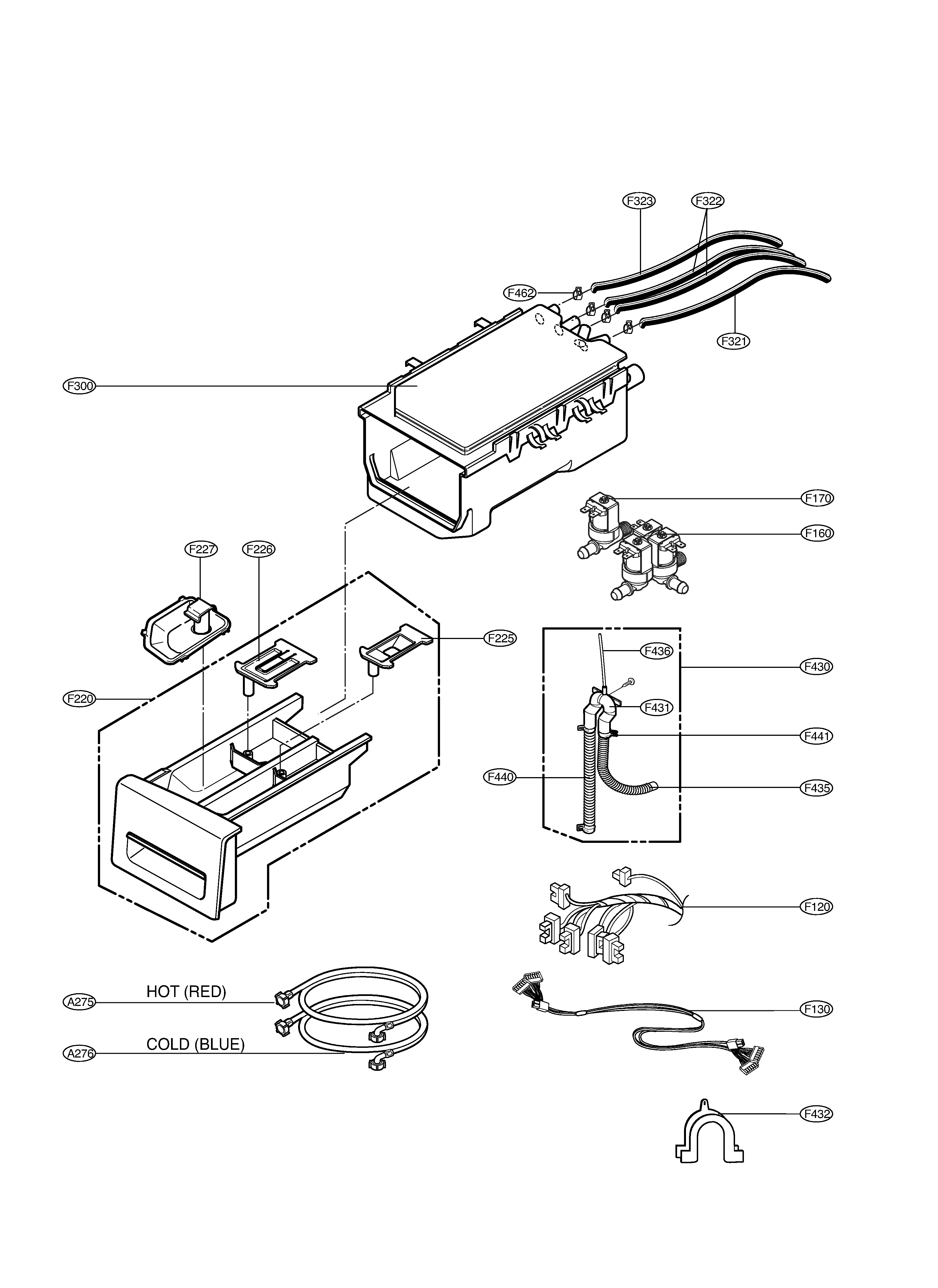 LG WM2677HWM dispenser assembly diagram