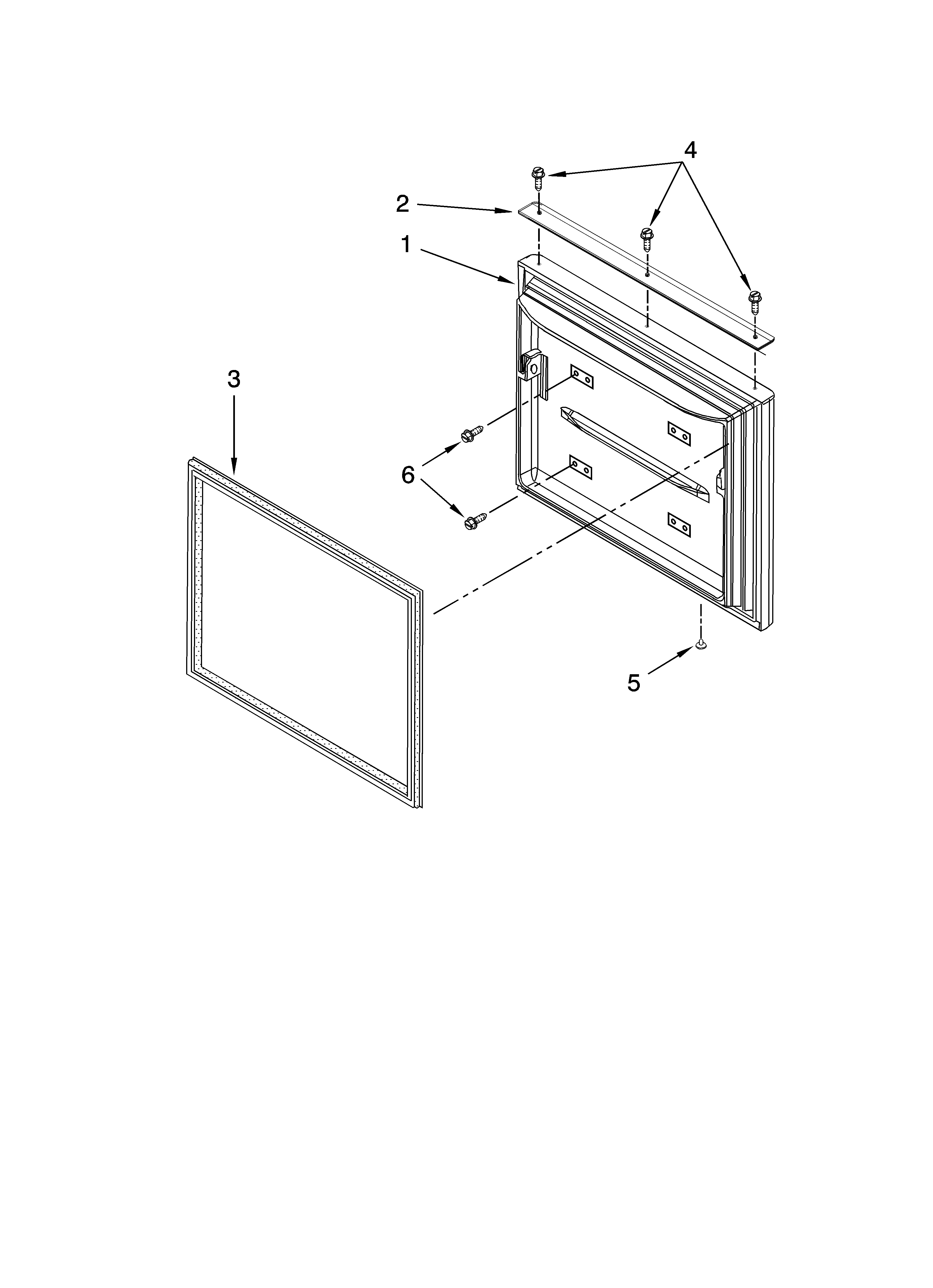 Kenmore 59667959601 freezer door parts diagram