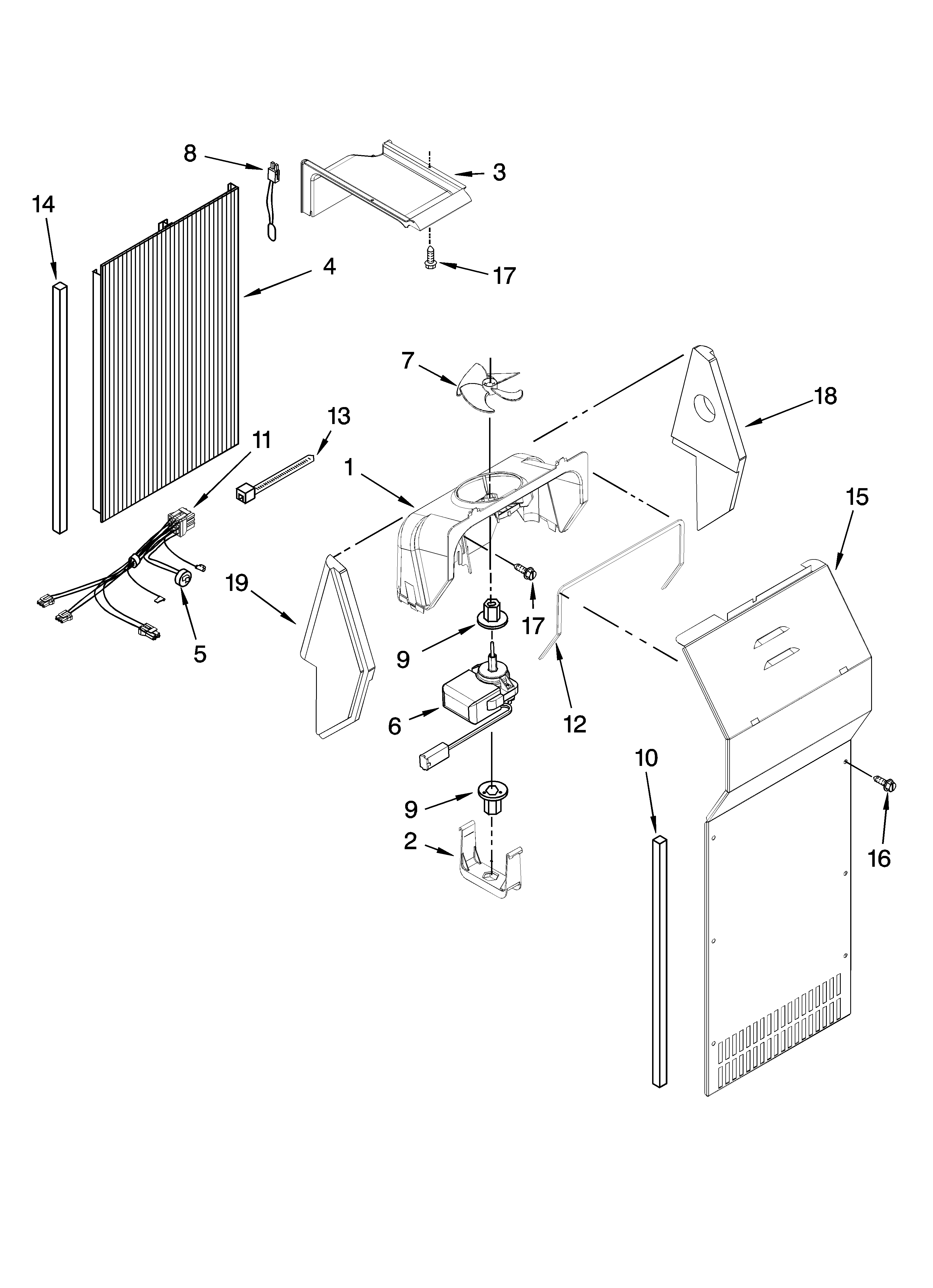 Kenmore Elite 10657713705 air flow parts diagram
