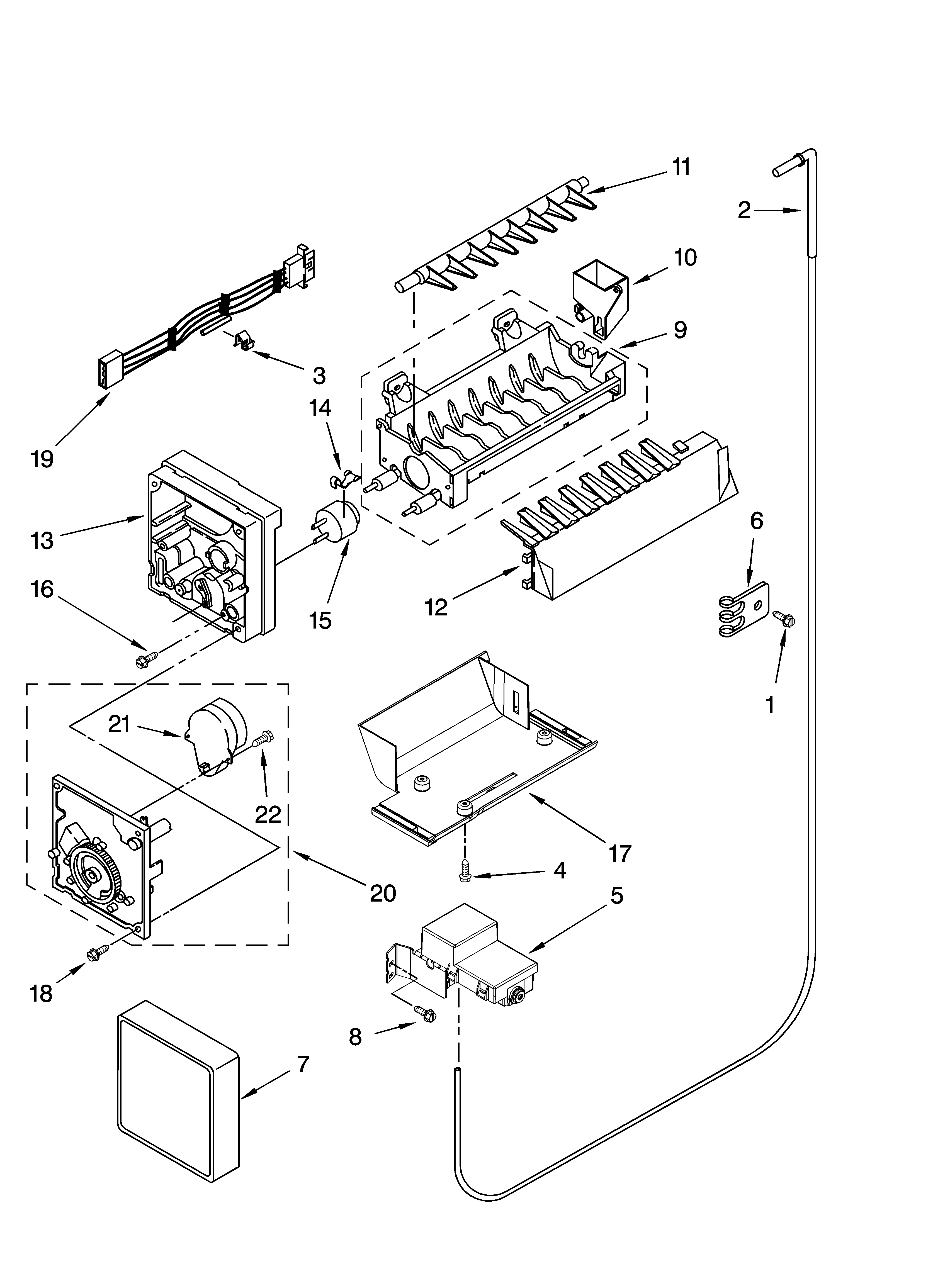 Kenmore Elite 10659966802 icemaker parts diagram