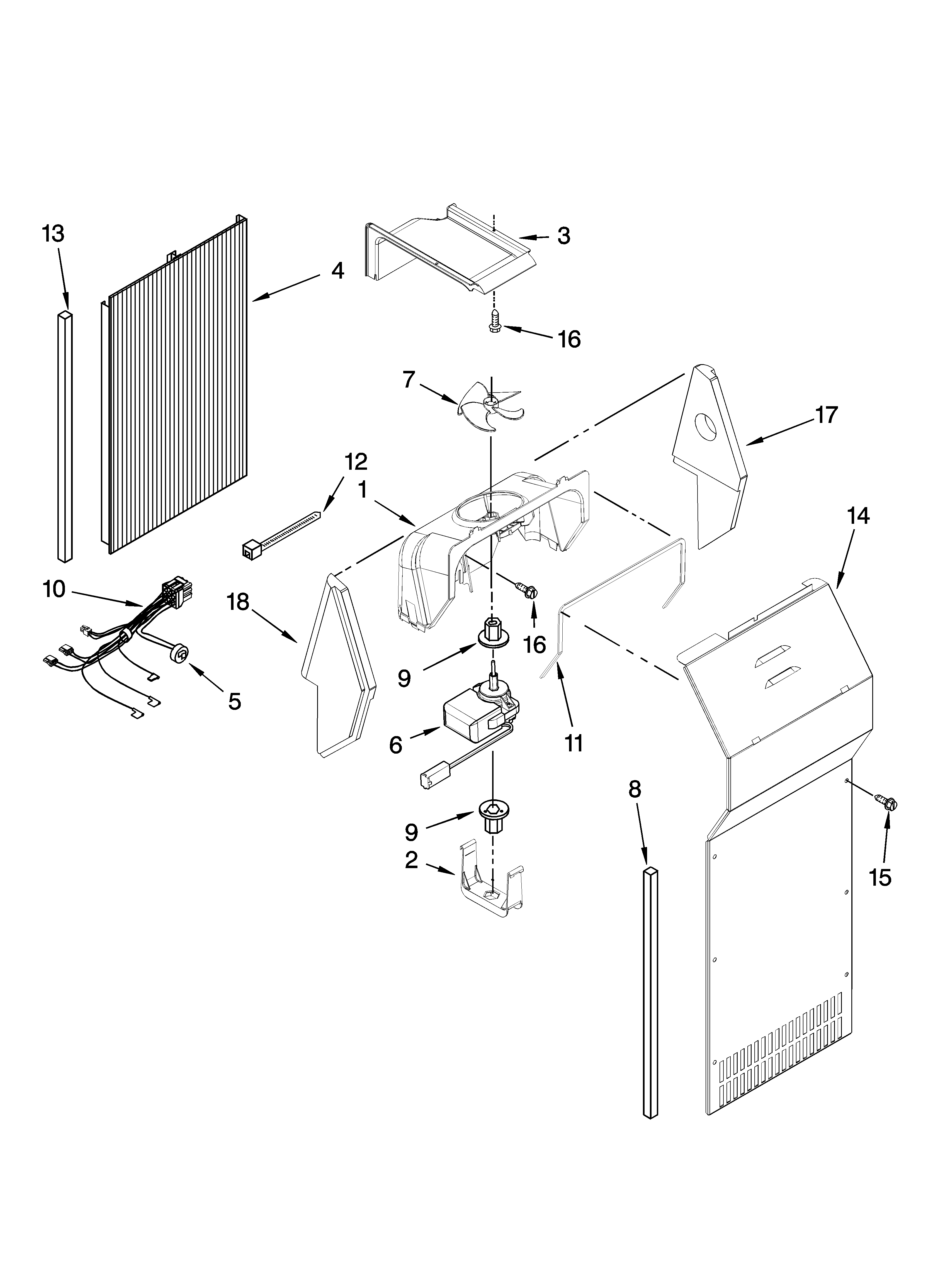Kenmore Elite 10659966802 air flow parts, optional parts (not included) diagram
