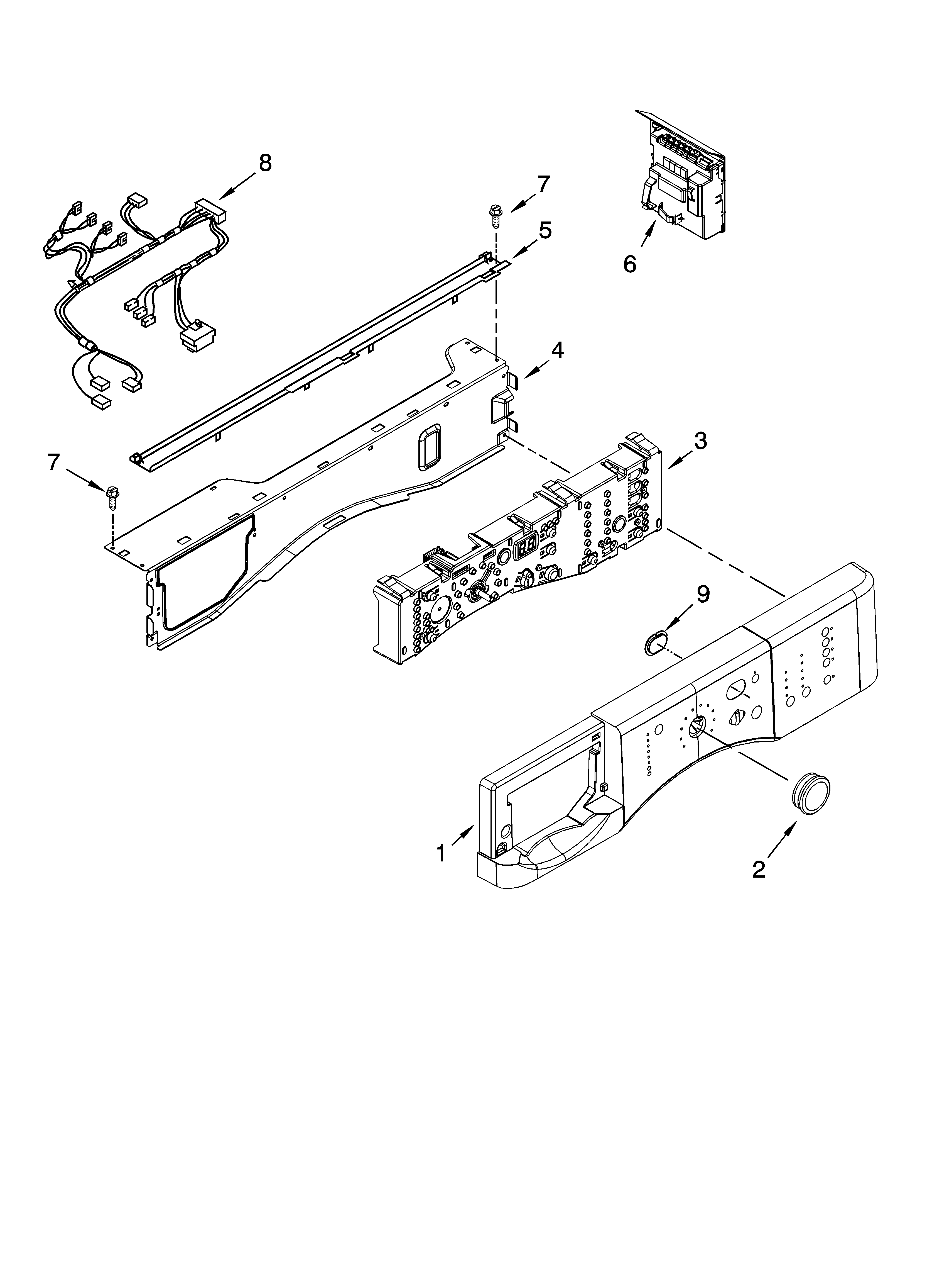 Kenmore 11047511702 control panel parts diagram