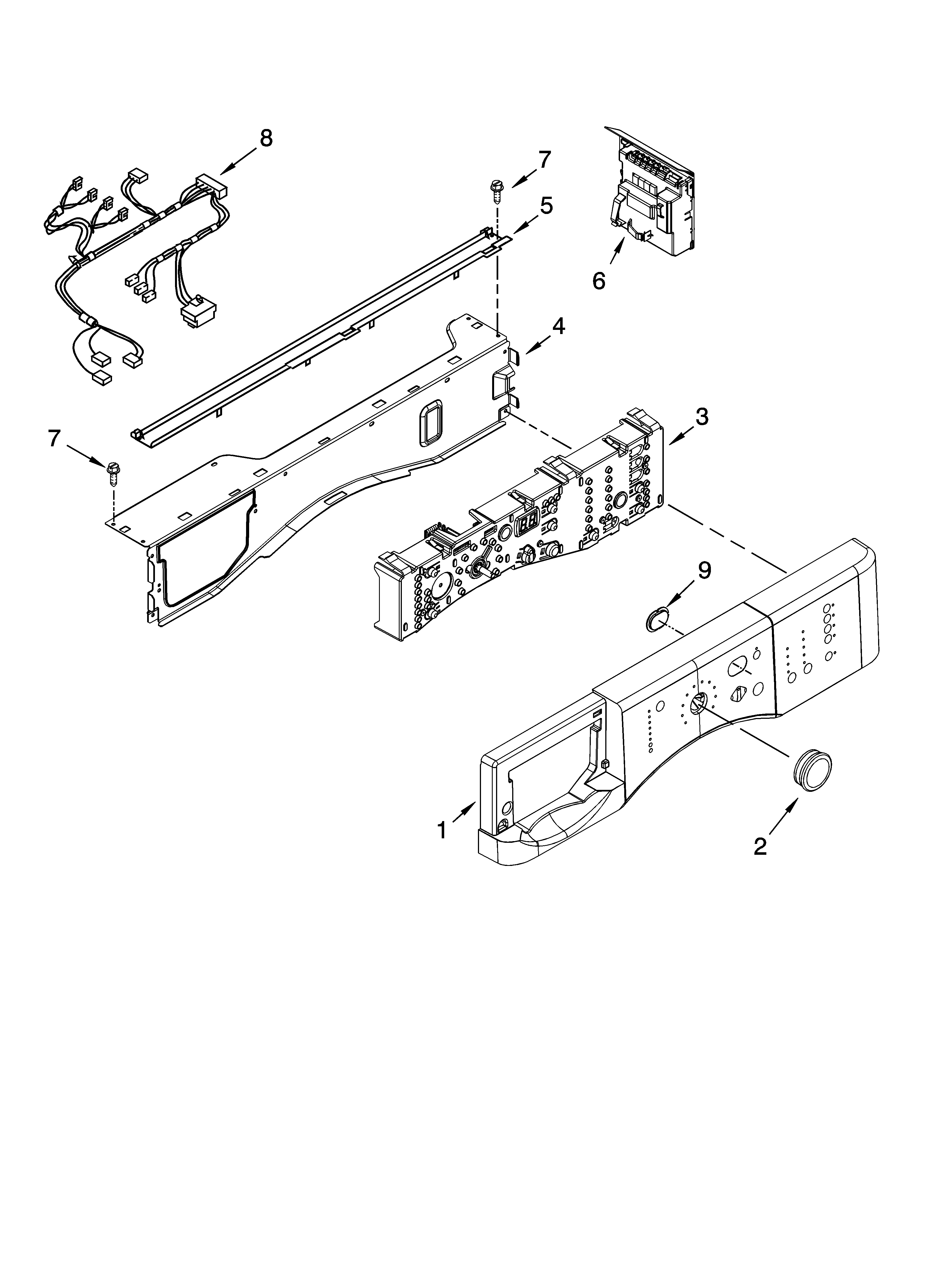 Kenmore 11047561604 control panel parts diagram