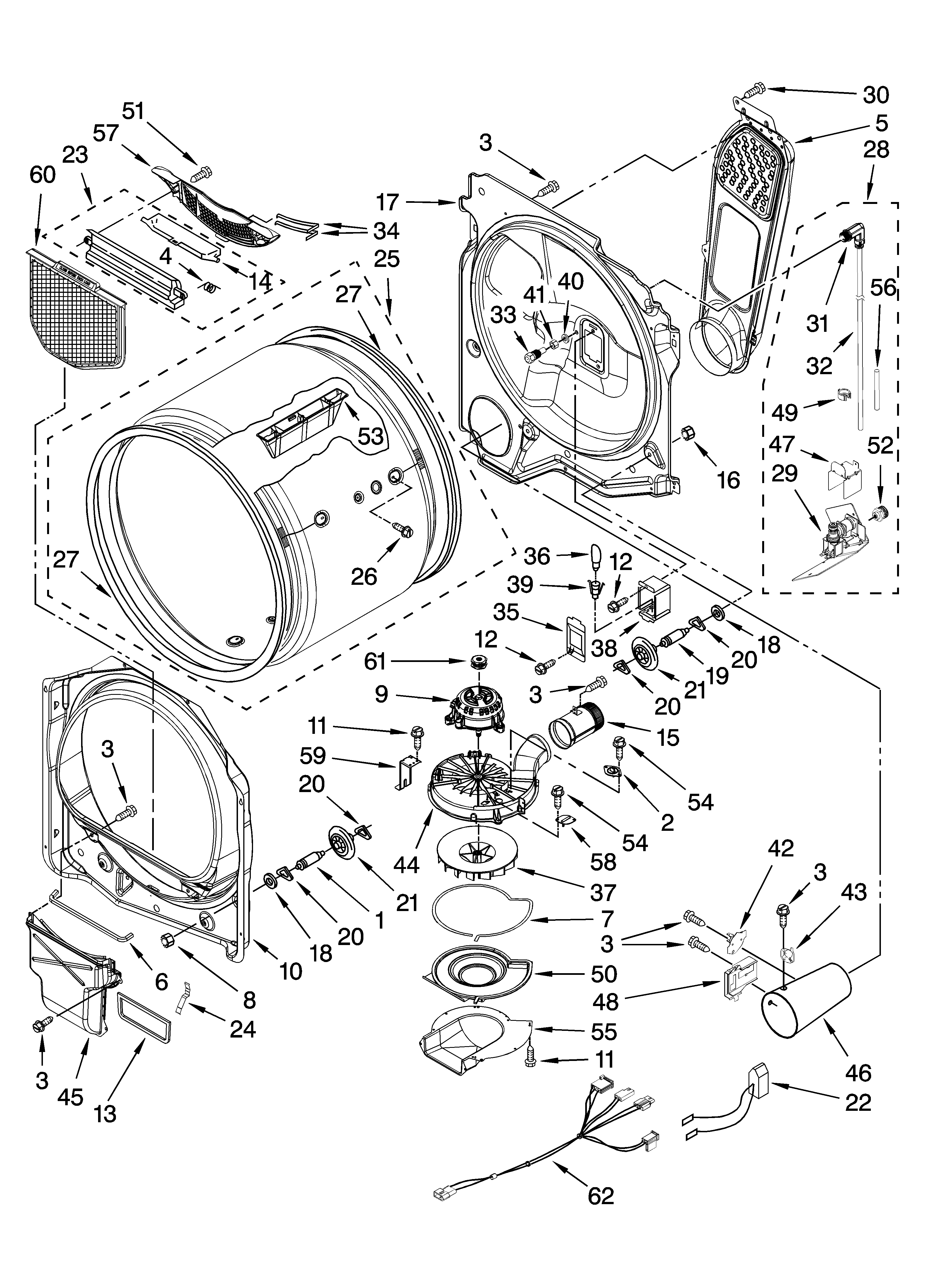 Kenmore Elite 11078072801 bulkhead parts diagram