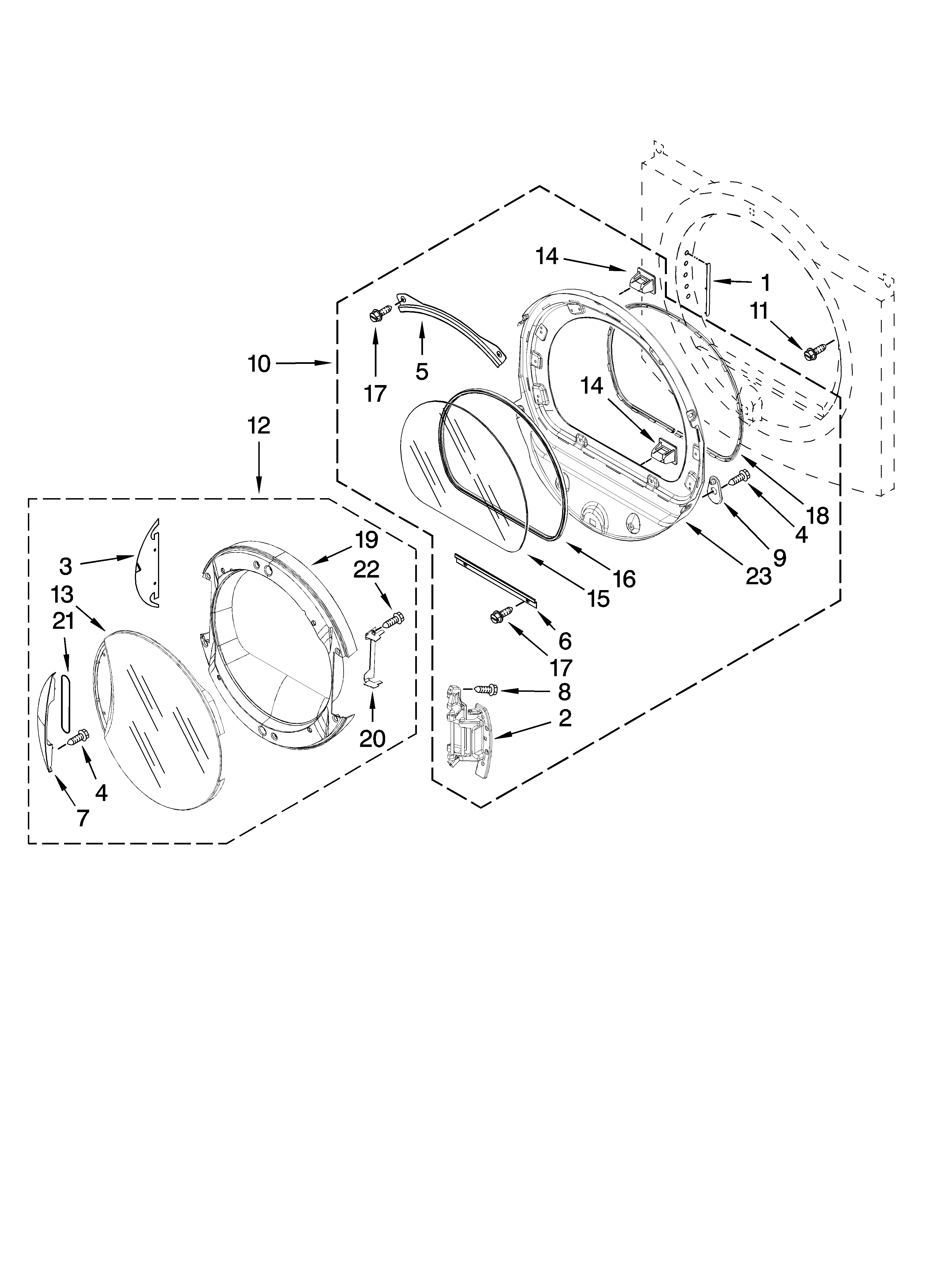 Kenmore Elite 11097739701 door parts, optional parts (not included) diagram