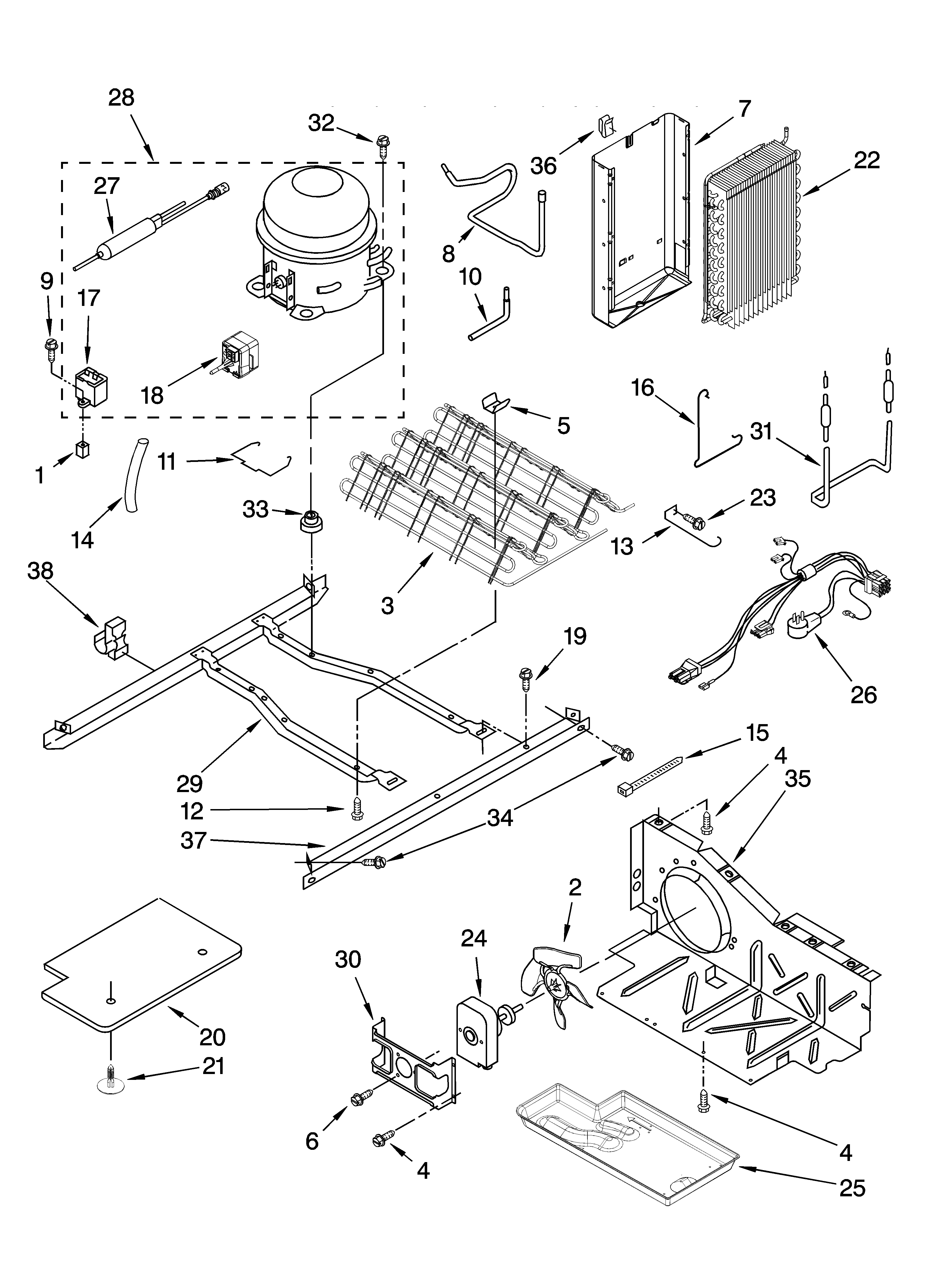 Kenmore 10641262801 unit parts diagram