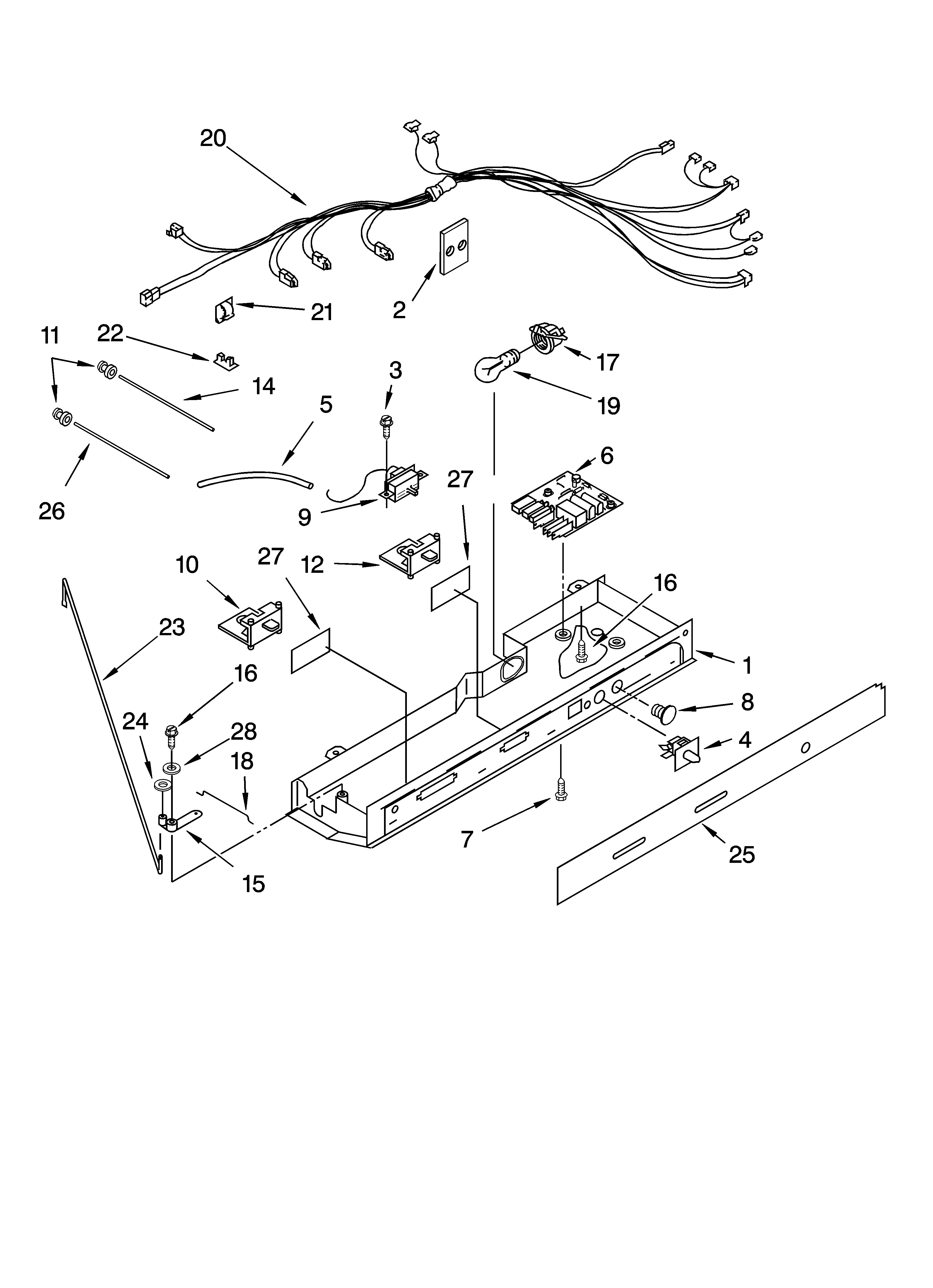 Kenmore 10641262801 control parts, optional parts (not included) diagram