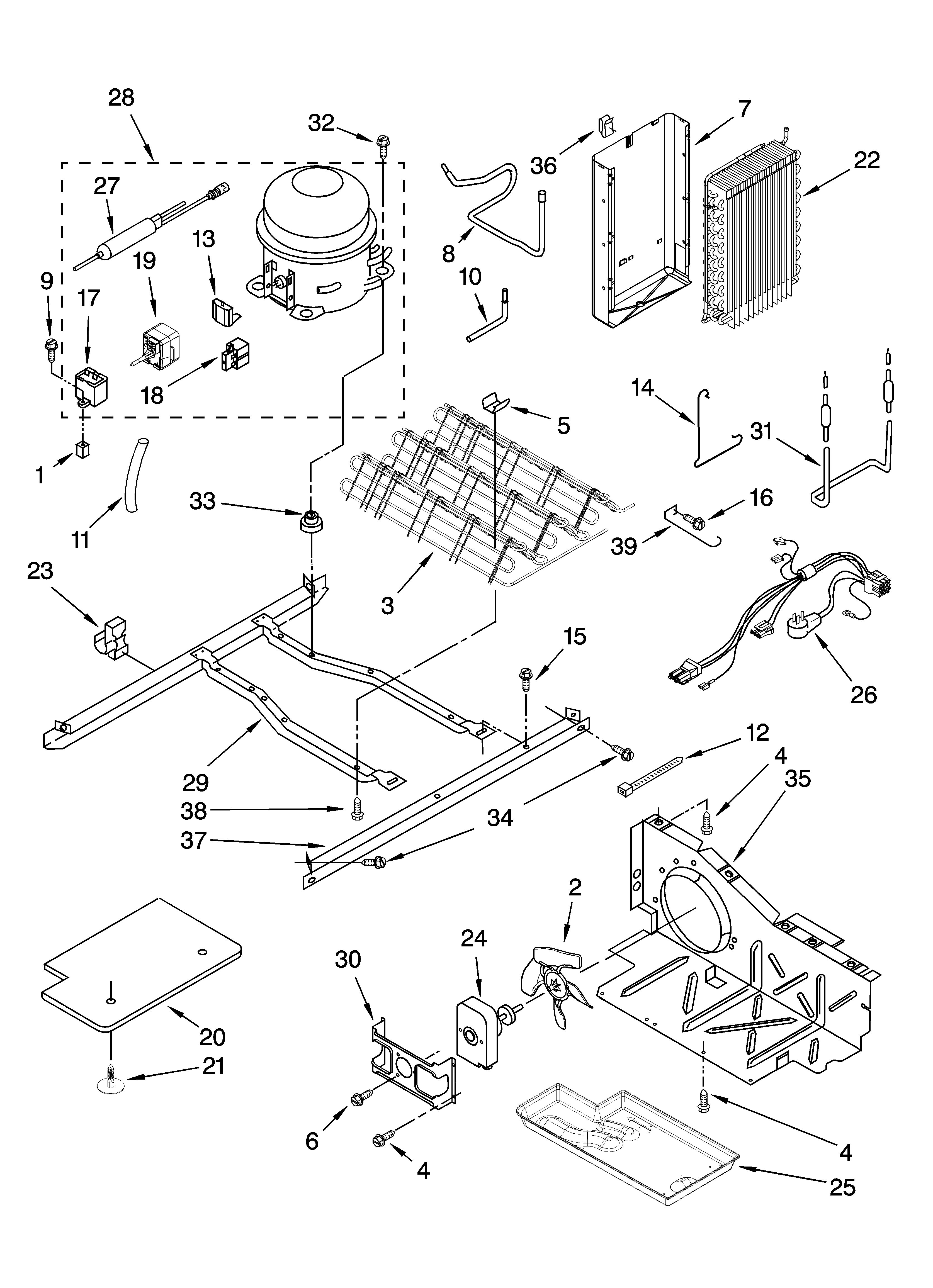 Kenmore 10649212701 unit parts diagram