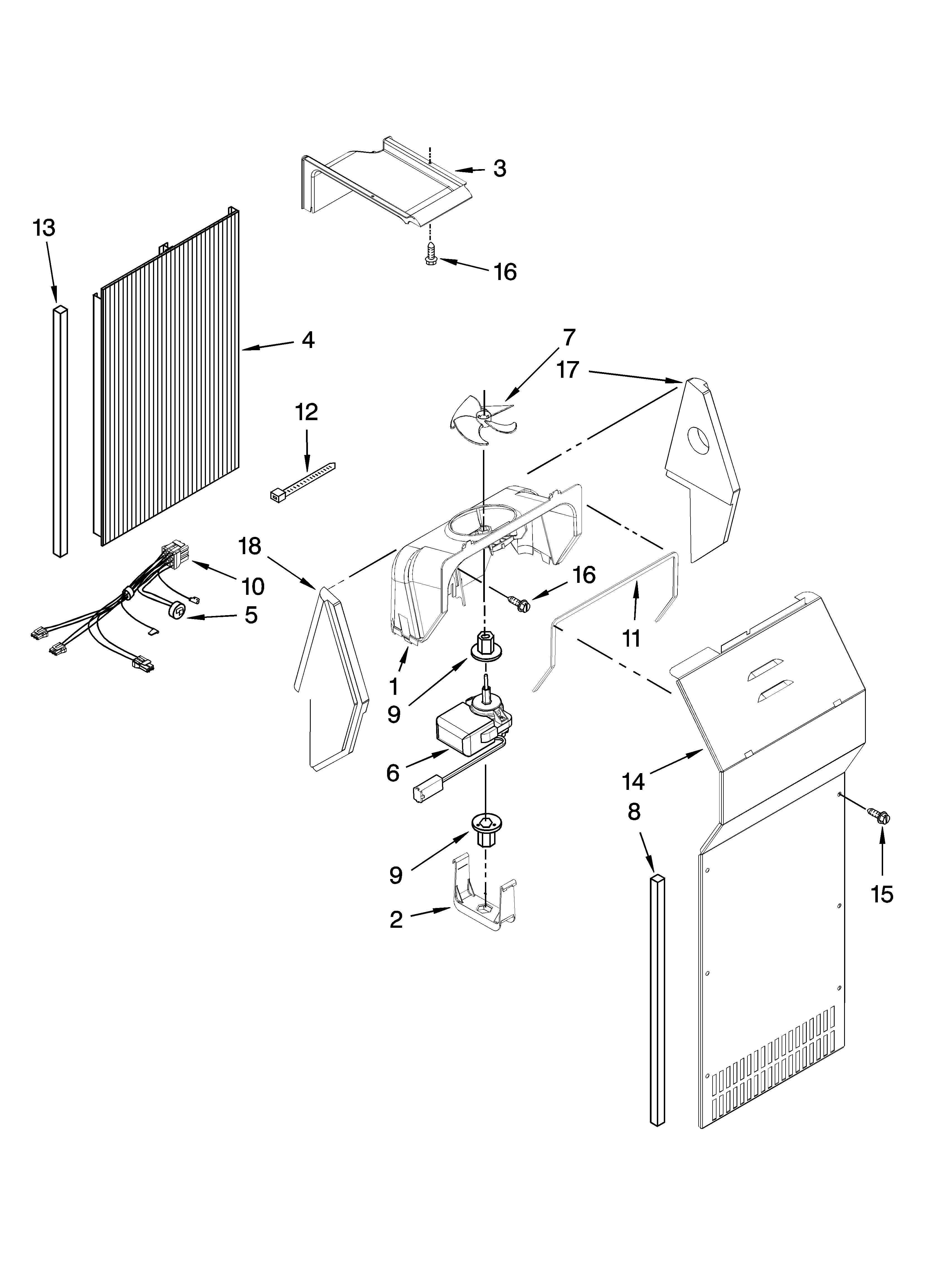 Kenmore Elite 10650454901 air flow parts, optional parts (not included) diagram