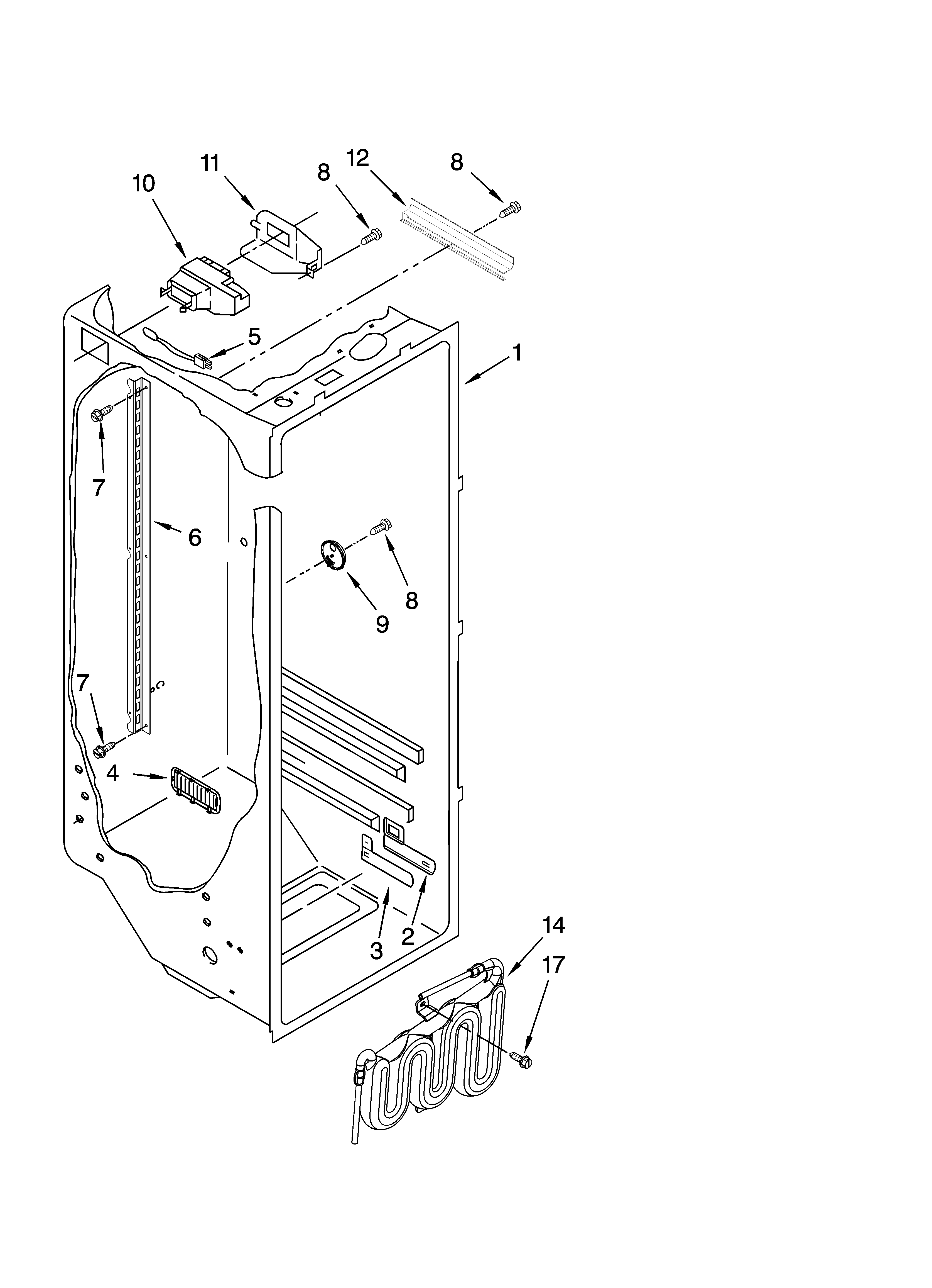 Kenmore Elite 10657782705 refrigerator liner parts diagram