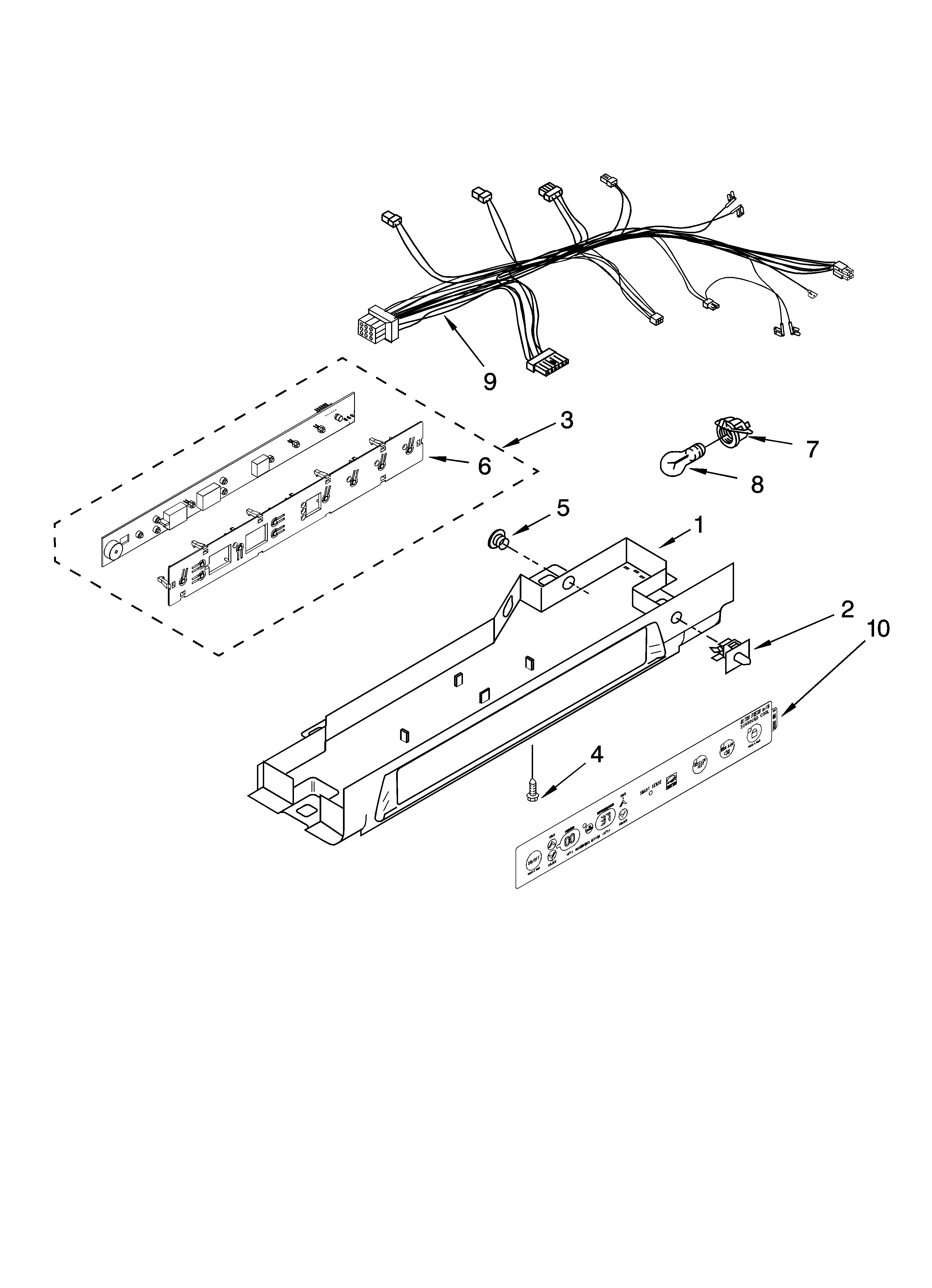 Kenmore Elite 10657782705 control parts diagram