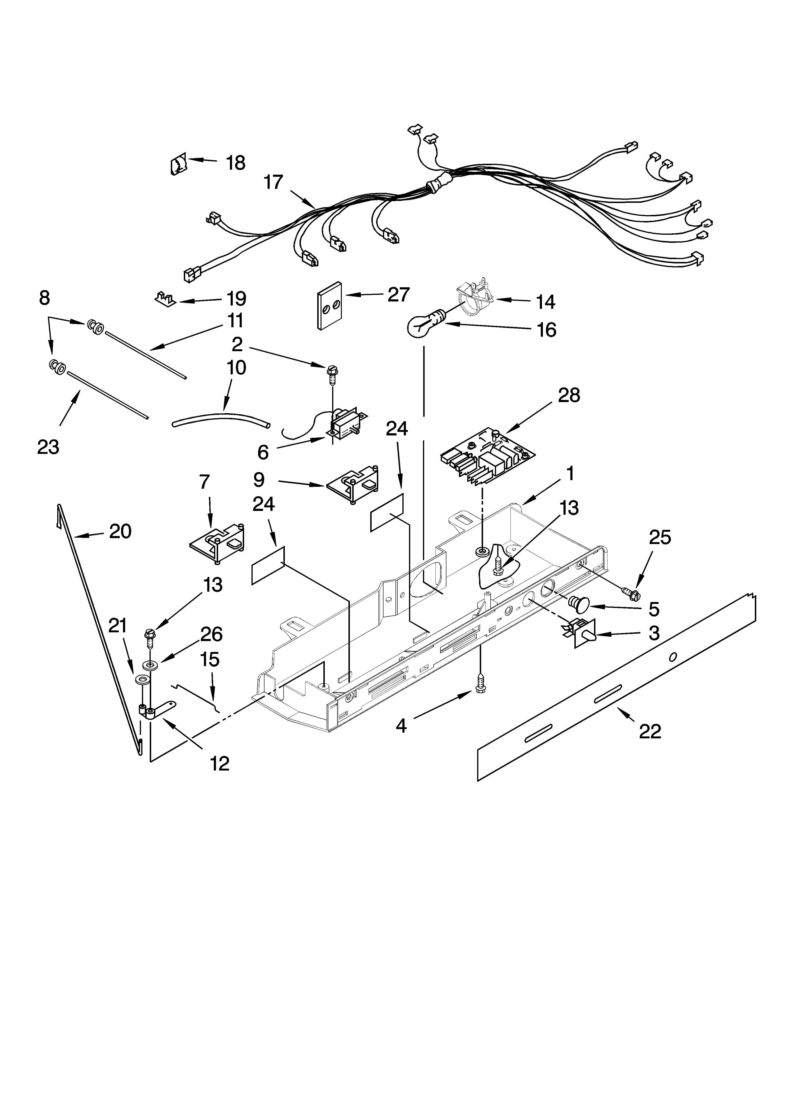 Kenmore 10658736802 control parts diagram