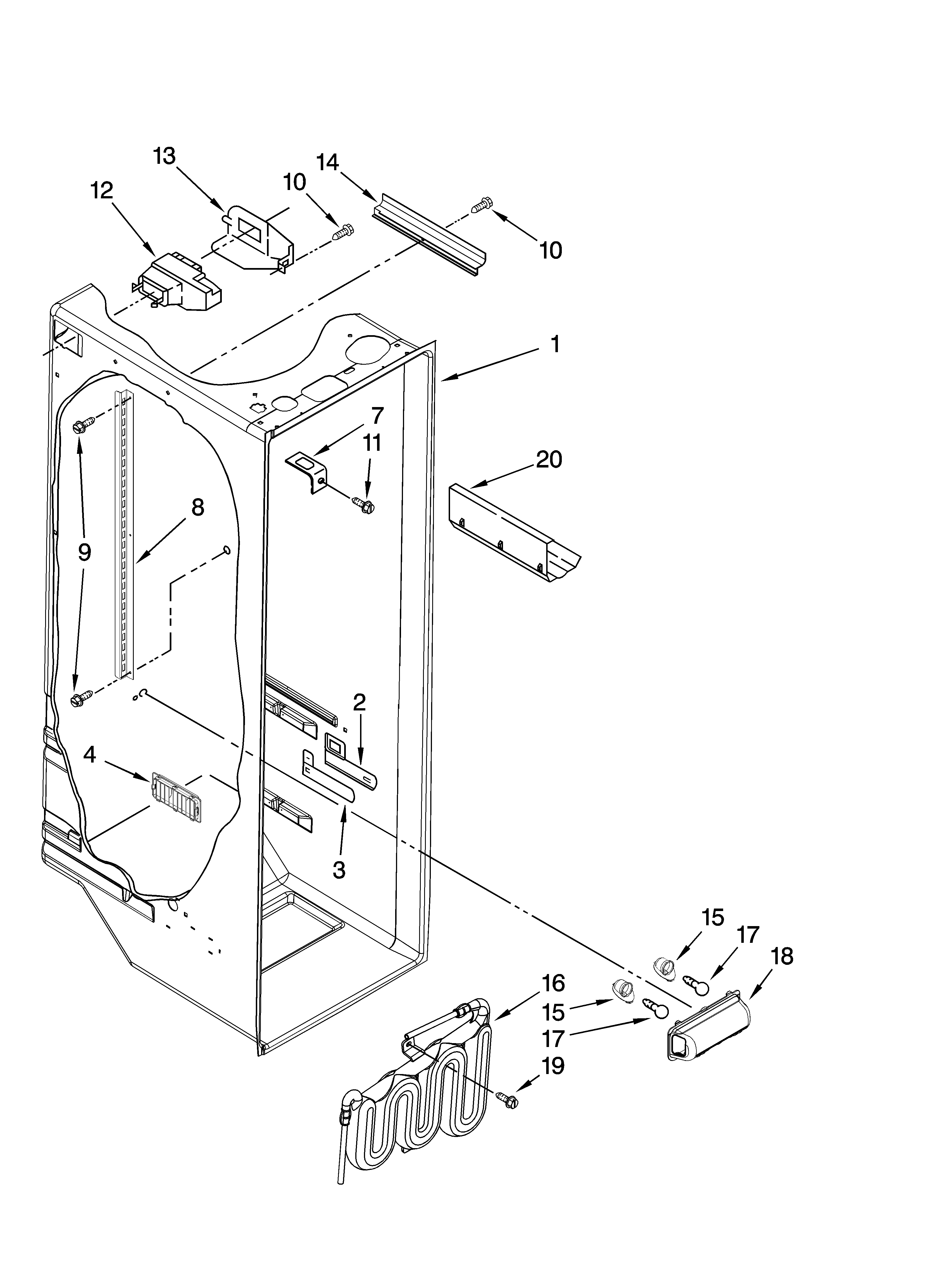 Kenmore 10658904802 refrigerator liner parts diagram