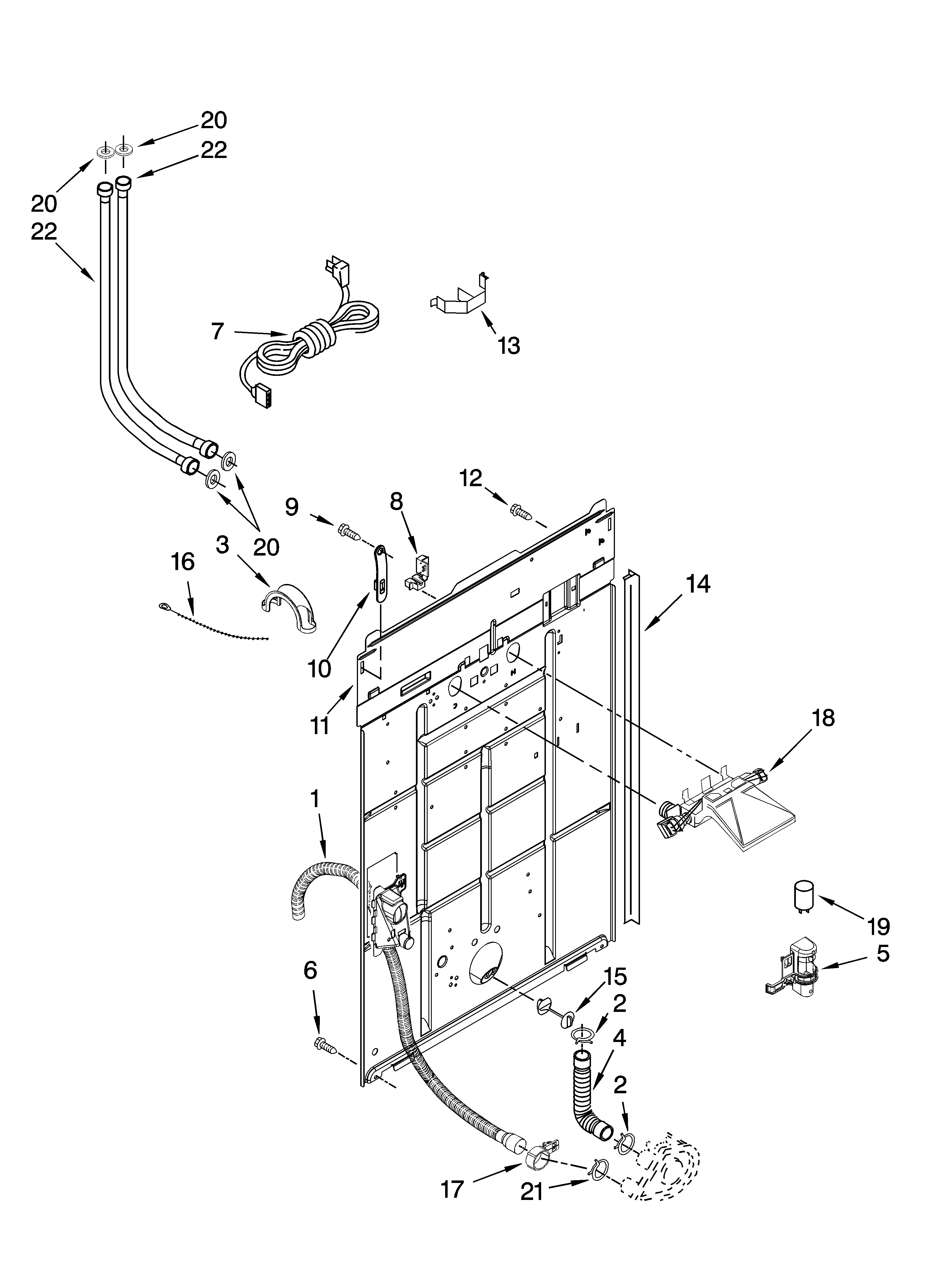Kenmore 11029522801 rear panel parts diagram