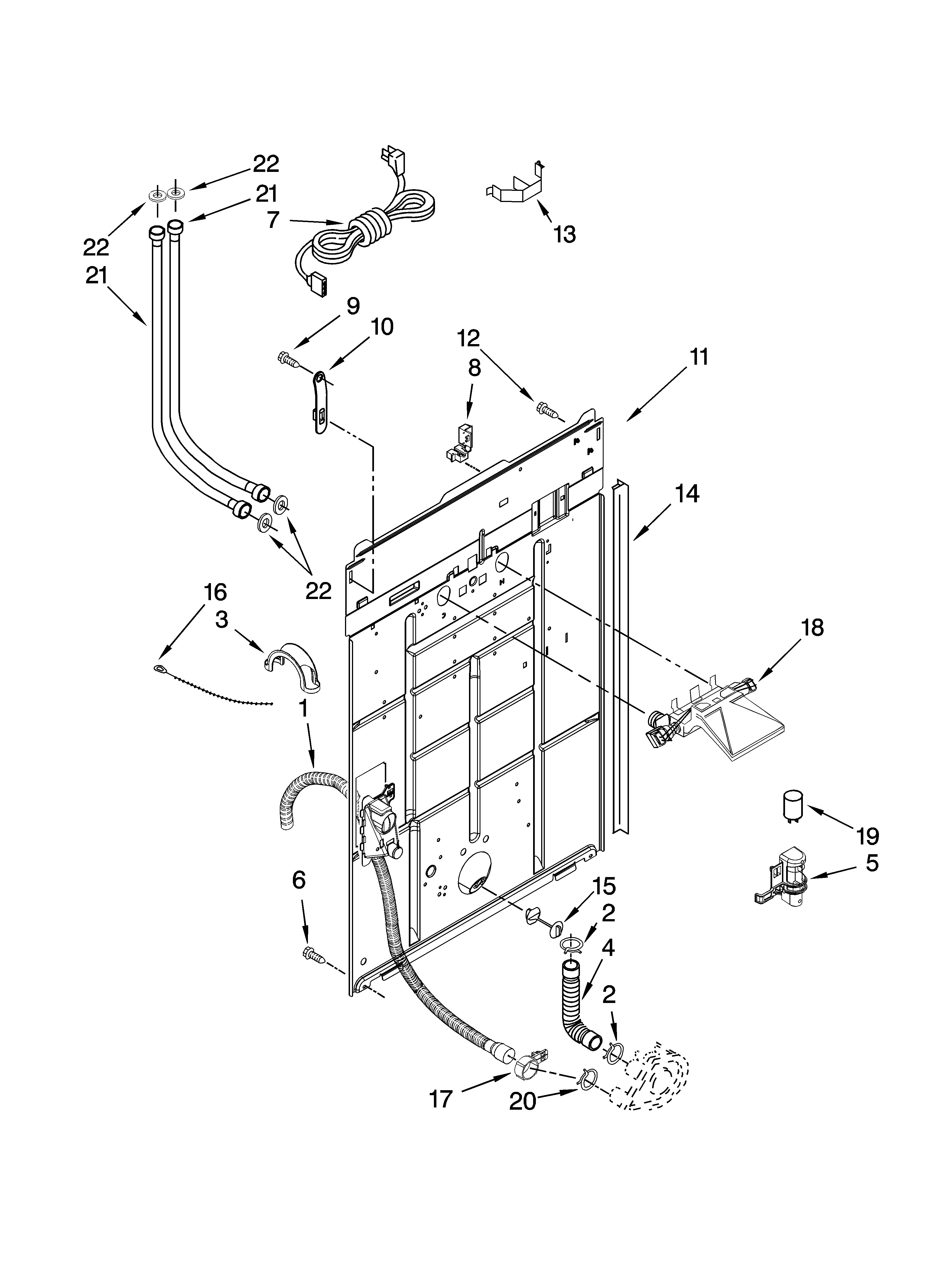Kenmore 11029672801 rear panel parts diagram