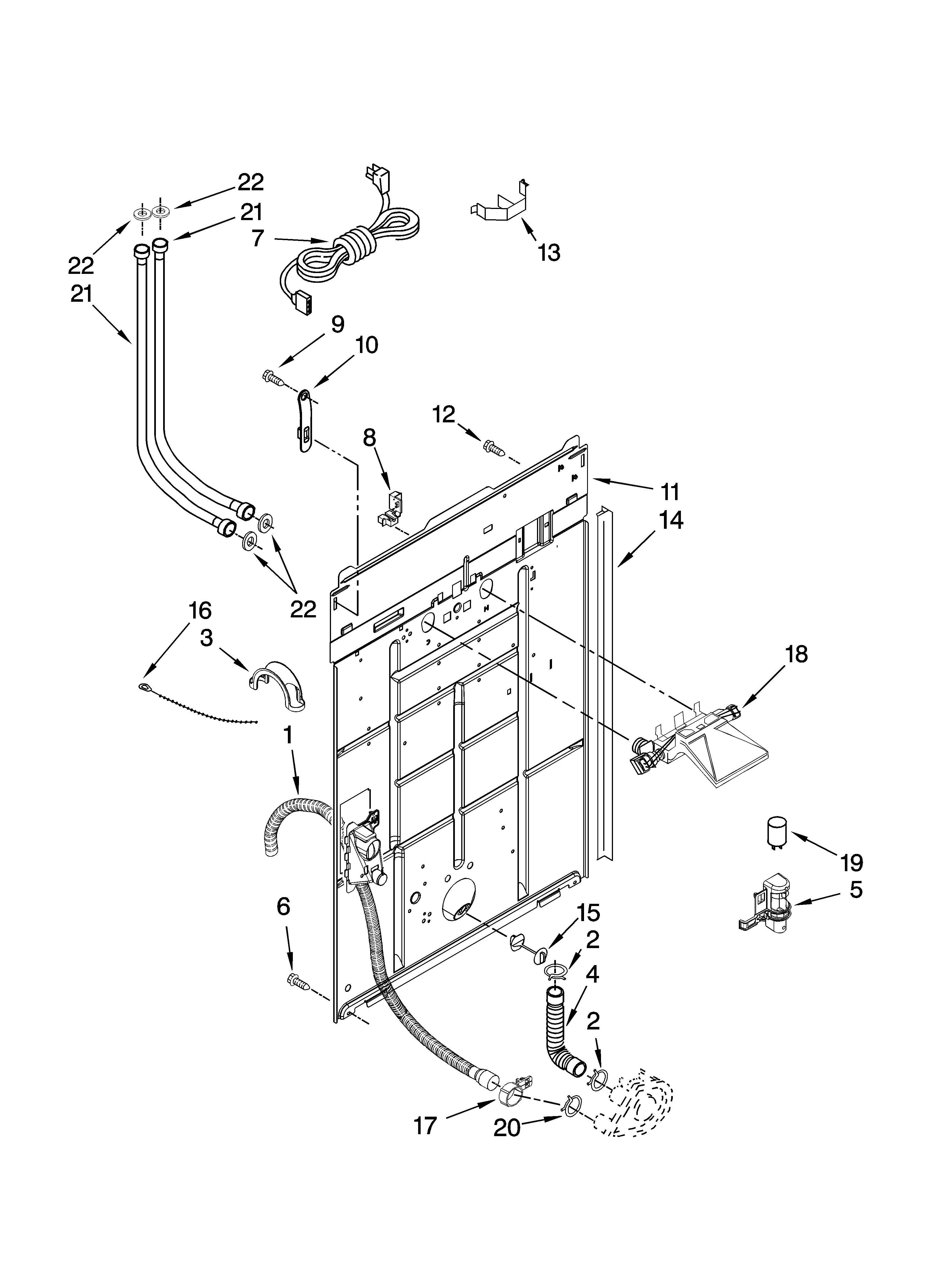Kenmore 11029737801 rear panel parts diagram