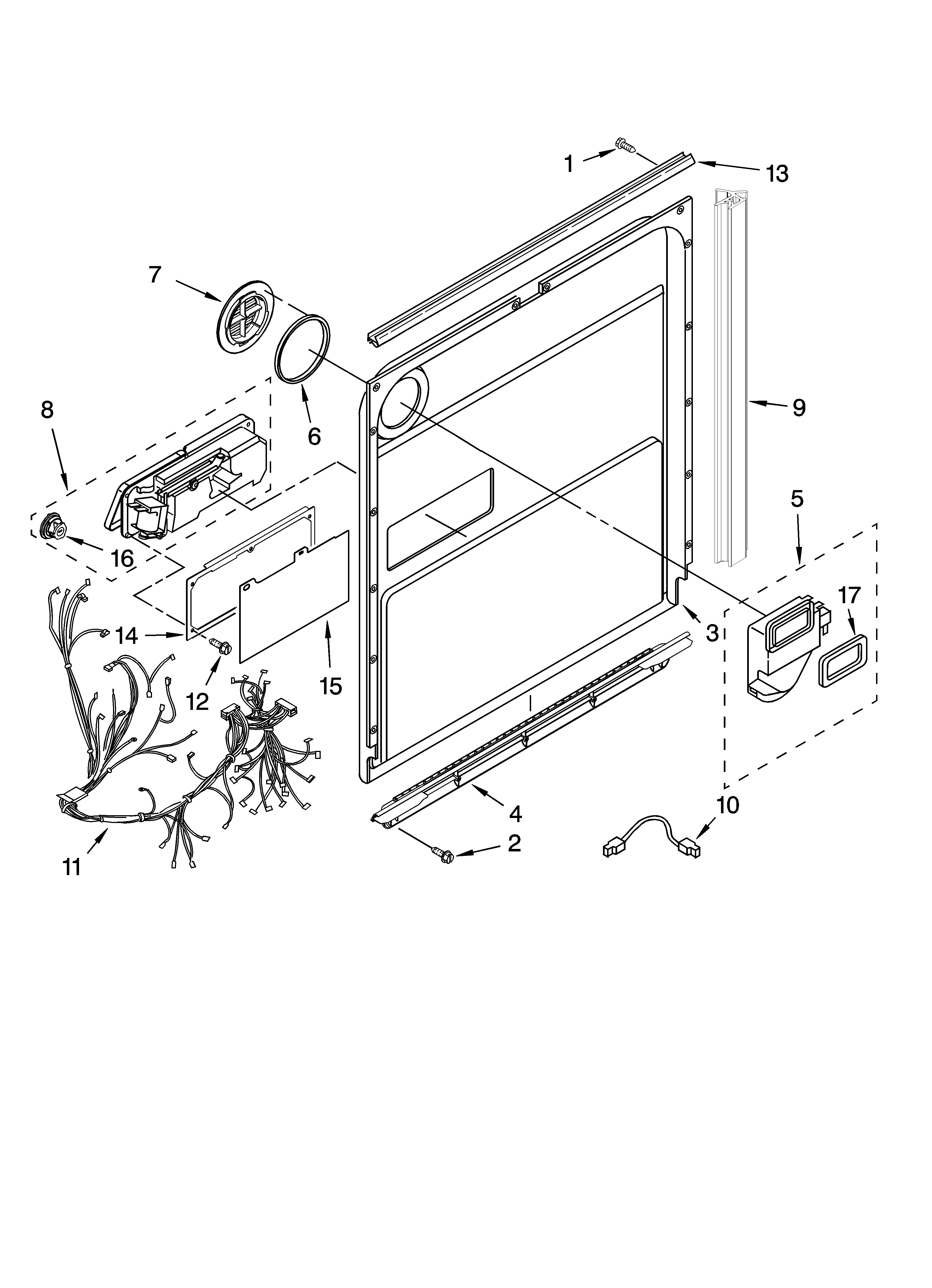 Kenmore Elite 66513239K700 door and latch parts diagram