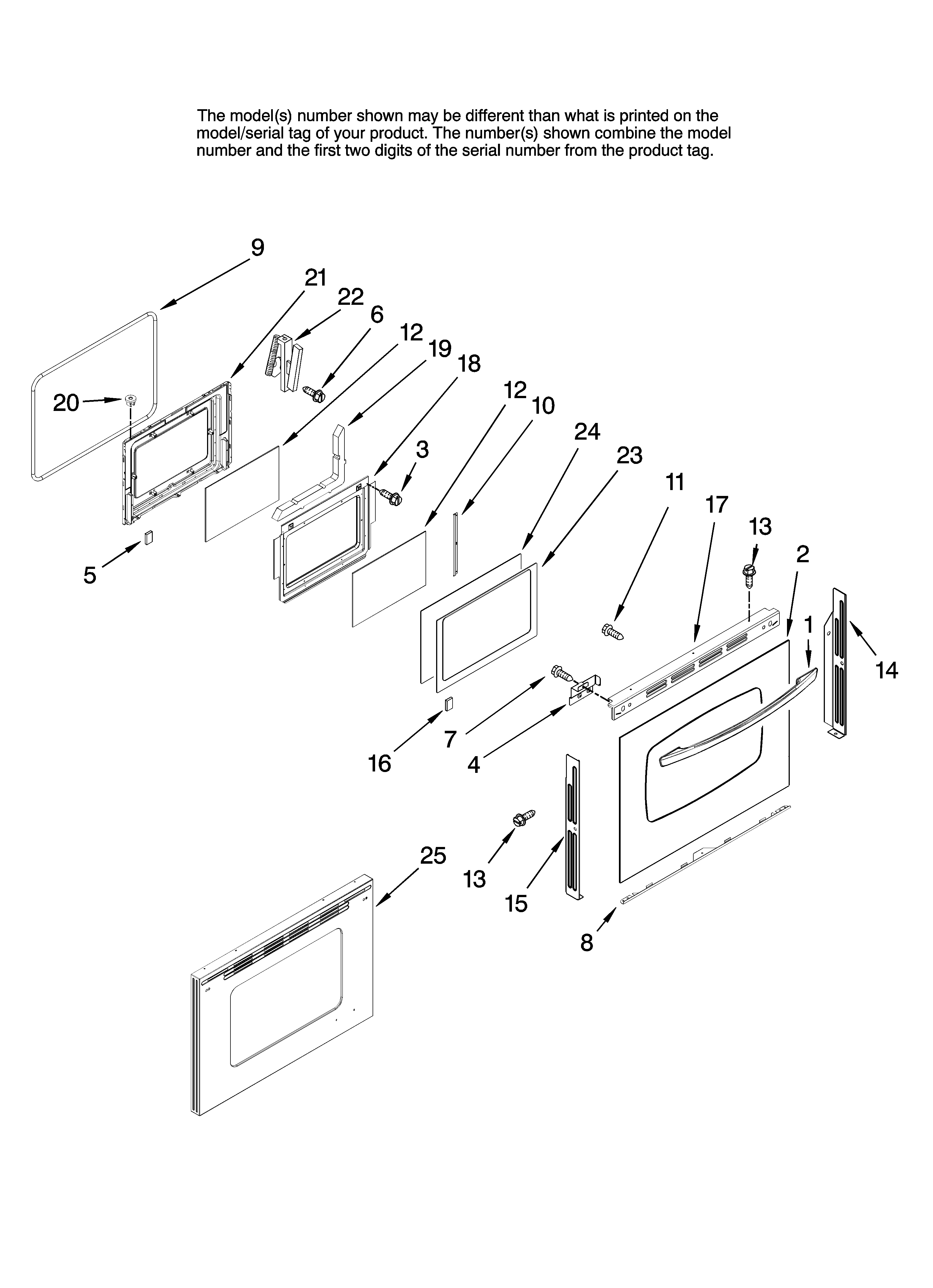 Kenmore Elite 66598002700 lower door parts diagram